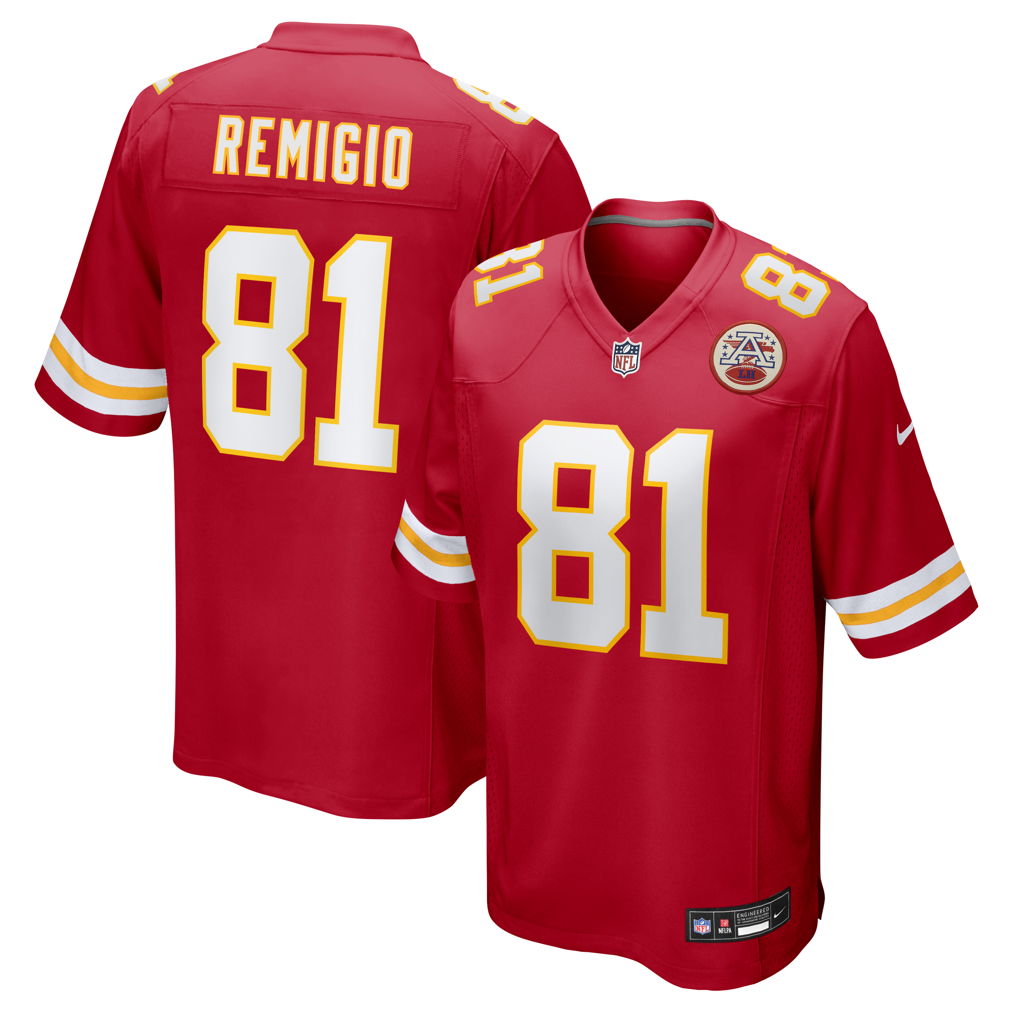 Nikko Remigio Kansas City Chiefs Team Game Jersey Red