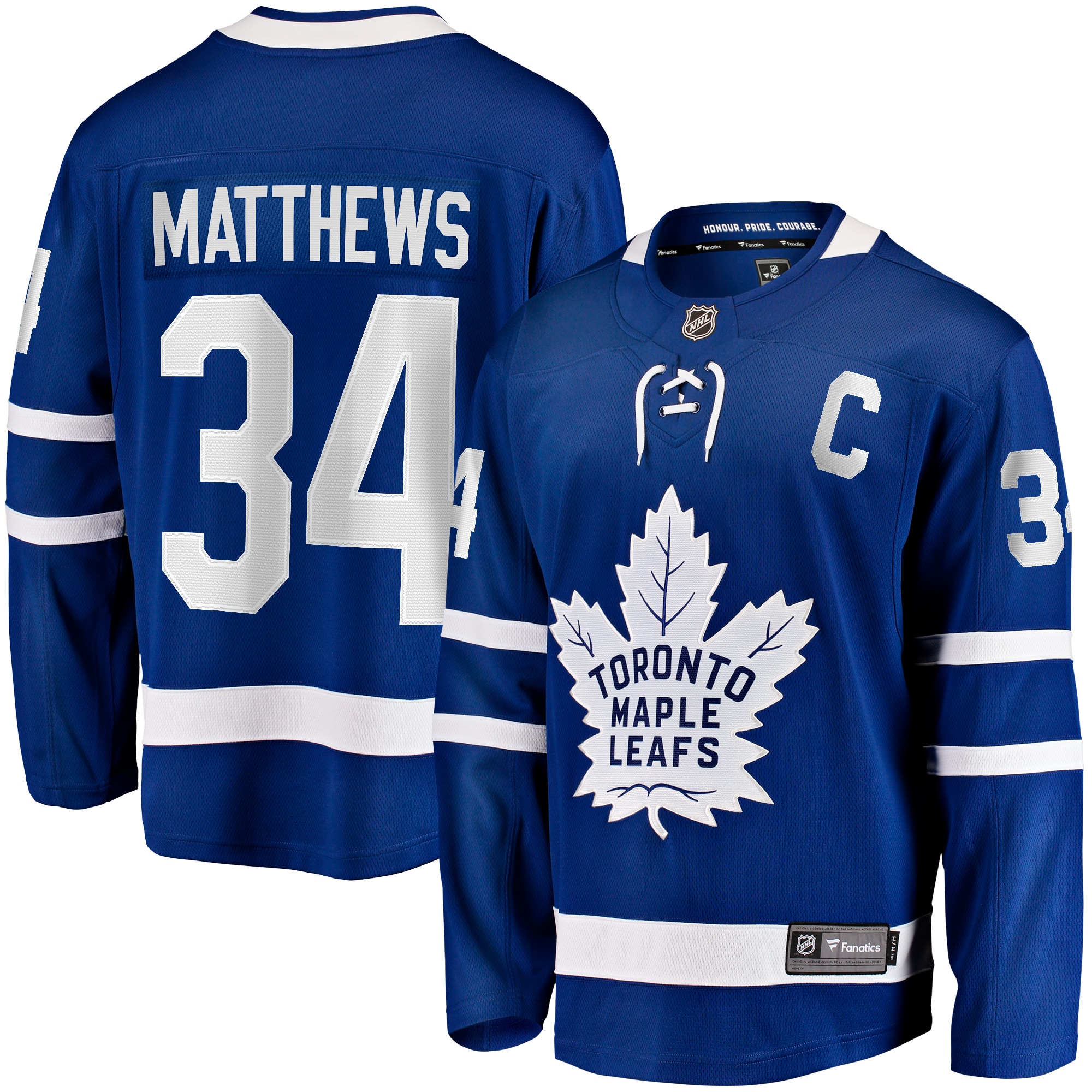 Auston Matthews Toronto Maple Leafs Captain Patch Home Breakaway Player Jersey Blue