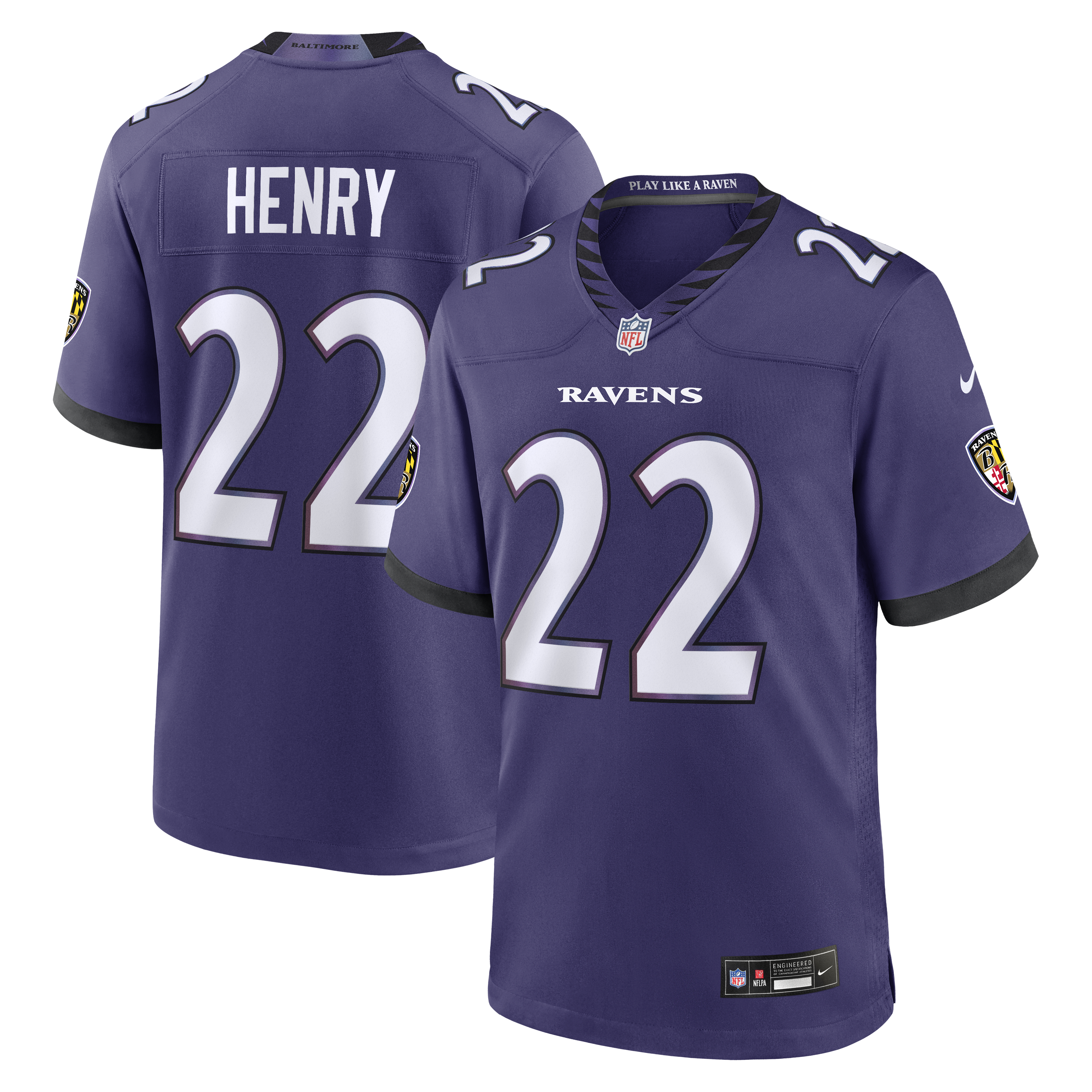 Derrick Henry Baltimore Ravens Team Game Jersey Purple