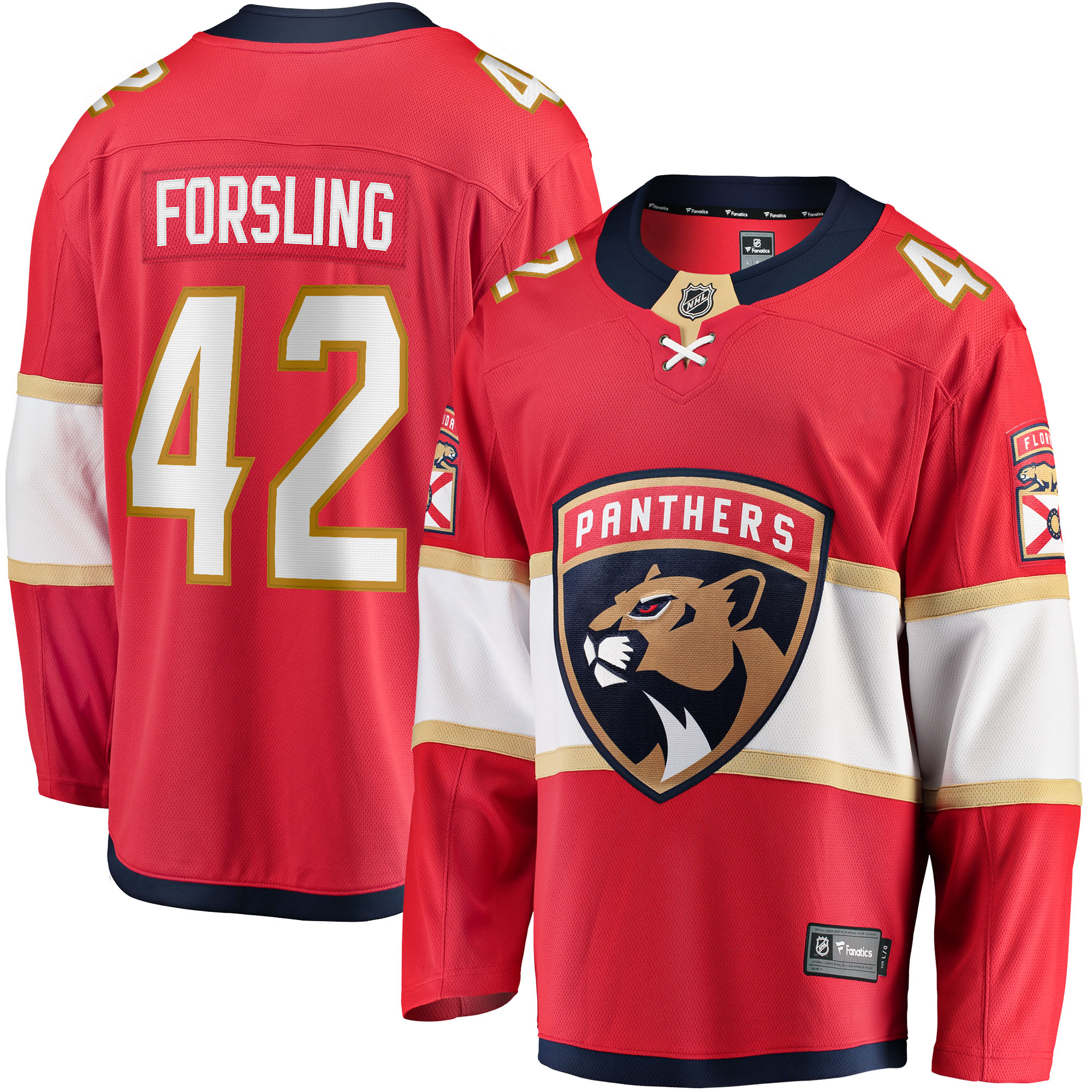 Gustav Forsling Florida Panthers Home Breakaway Player Jersey Red