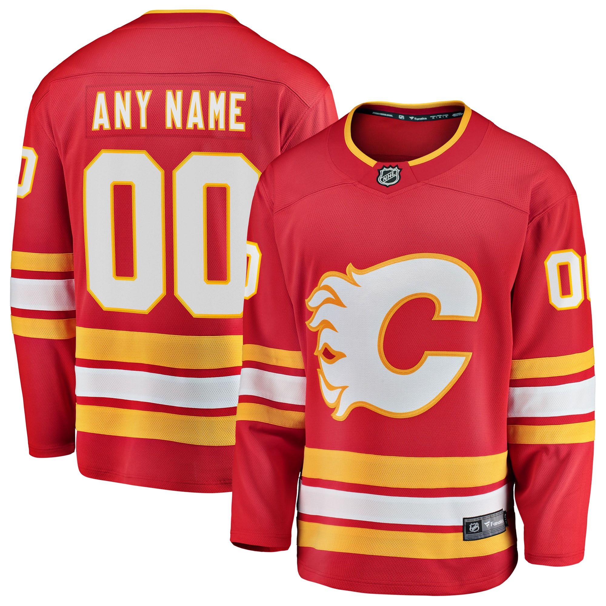 Calgary Flames Home Breakaway Custom Jersey Red