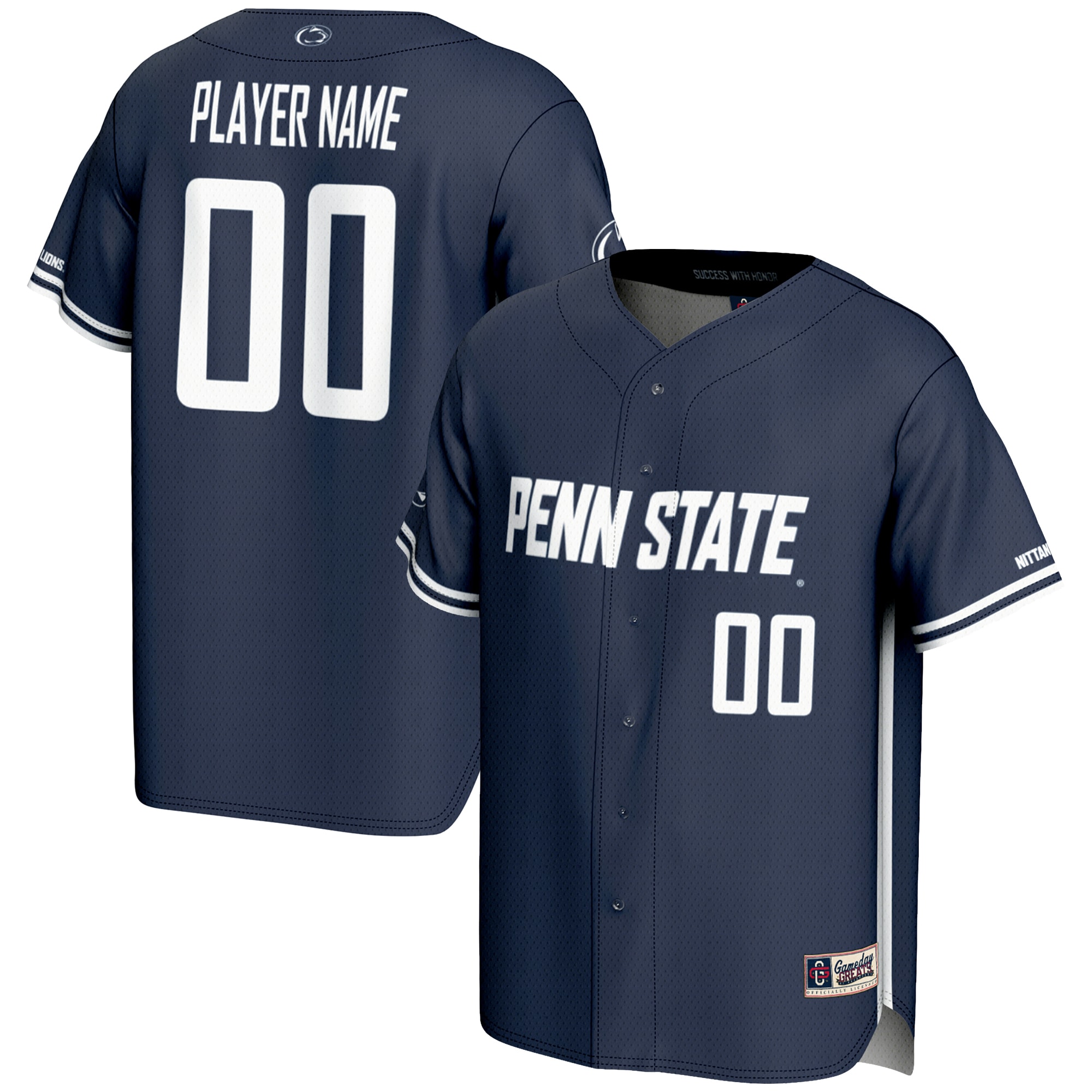 Penn State Nittany Lions Gameday Greats Nil Pick A Player Lightweight Baseball Jersey Navy