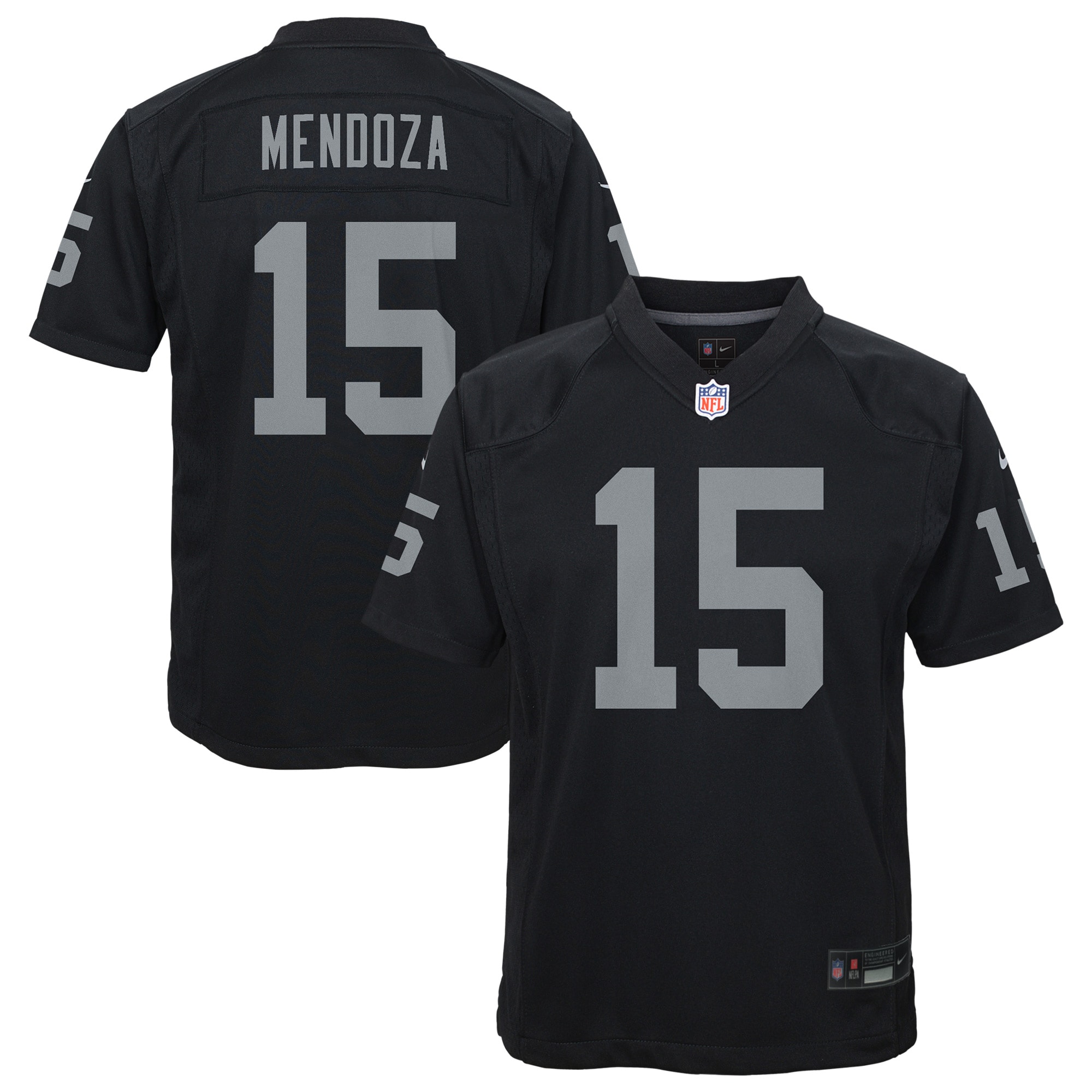 Fernando Mendoza Las Vegas Raiders Youth Team Game Jersey Black