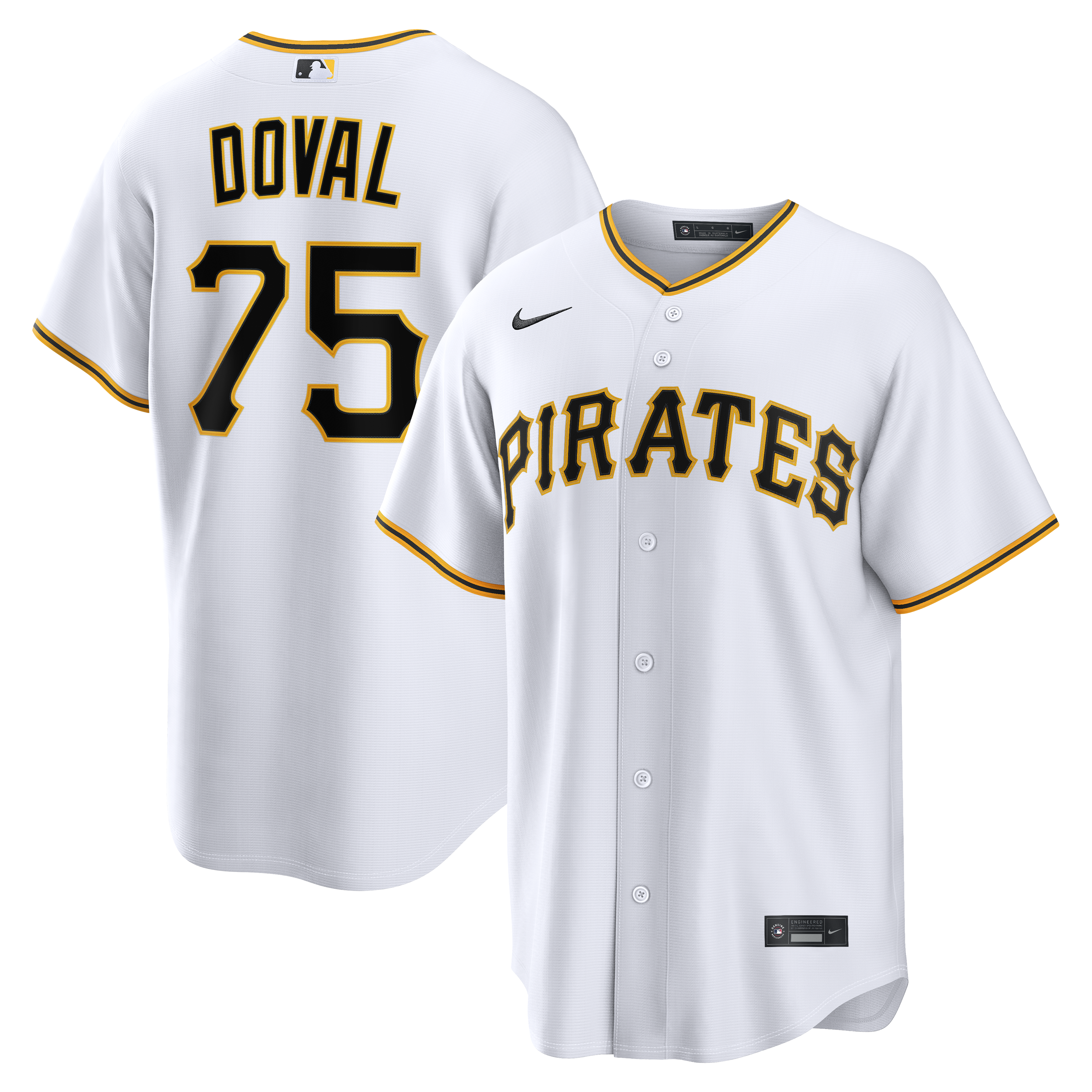 Camilo Doval Pittsburgh Pirates Home Replica Jersey White