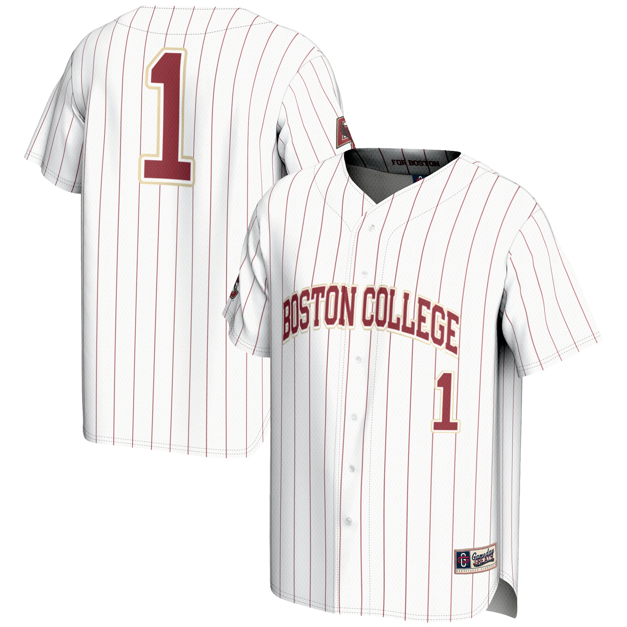 1 Boston College Eagles Gameday Greats Lightweight Baseball Fashion Jersey White
