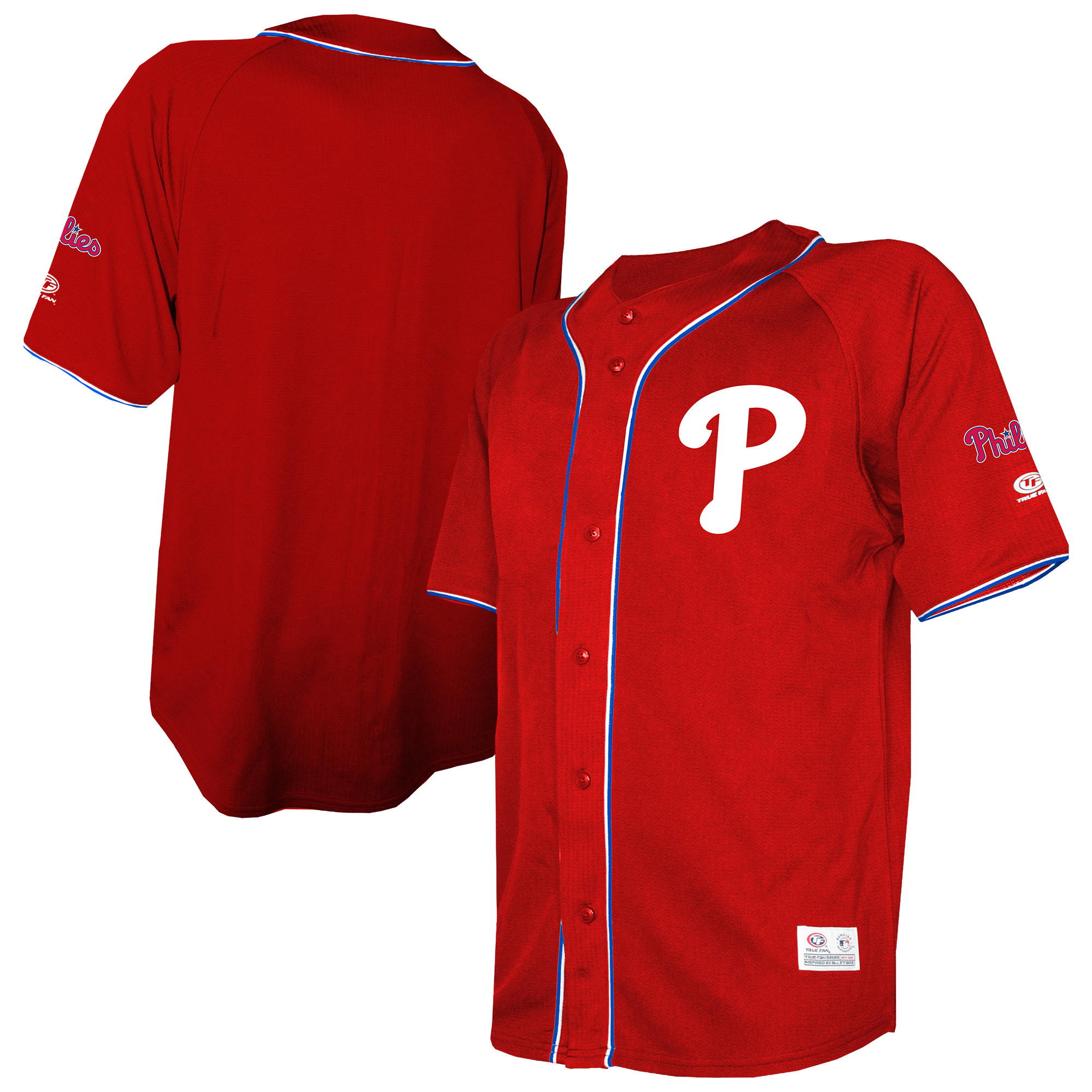 Philadelphia Phillies Stitches Team Color Full Button Fashion Jersey Red