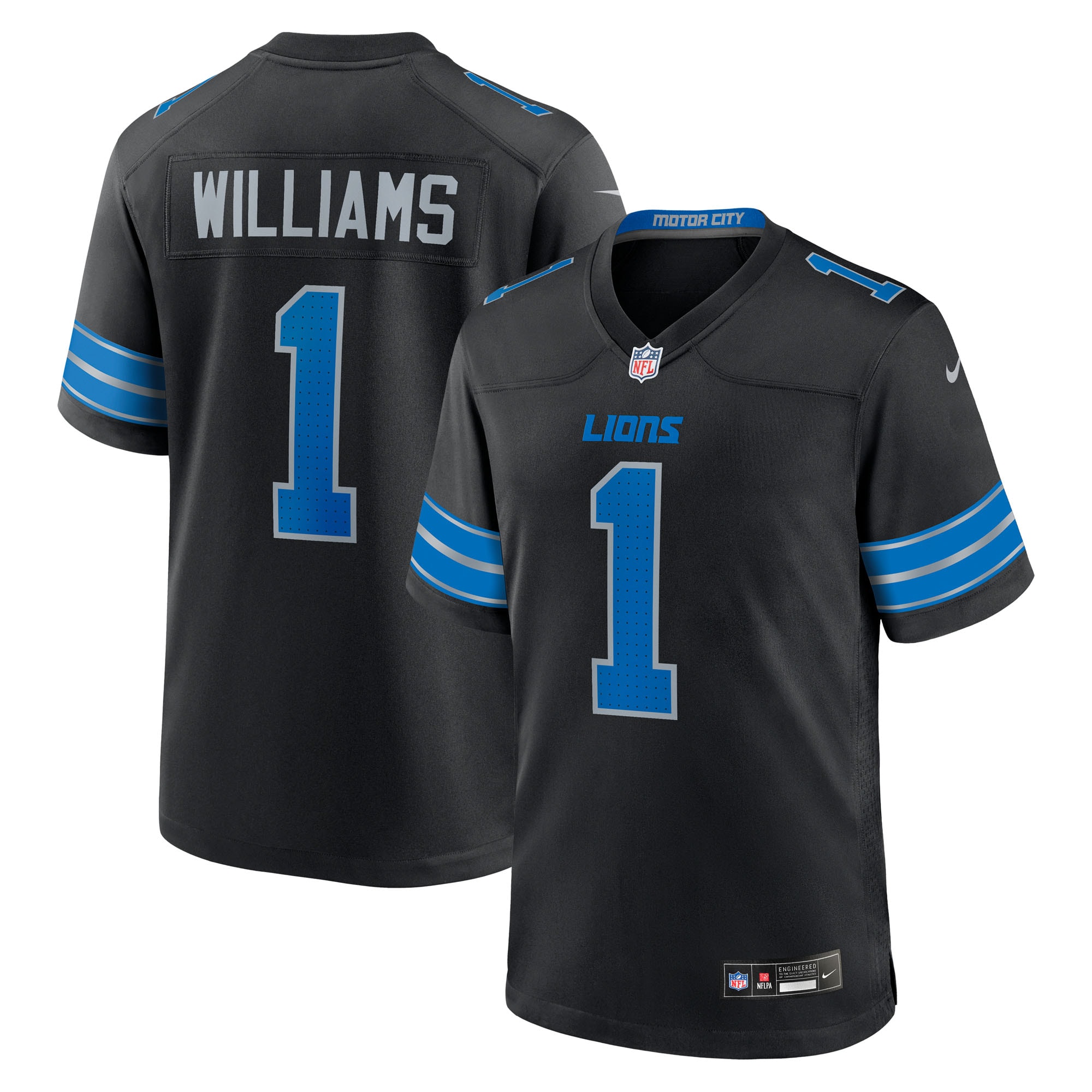 Jameson Williams Detroit Lions Alternate Game Player Jersey Black