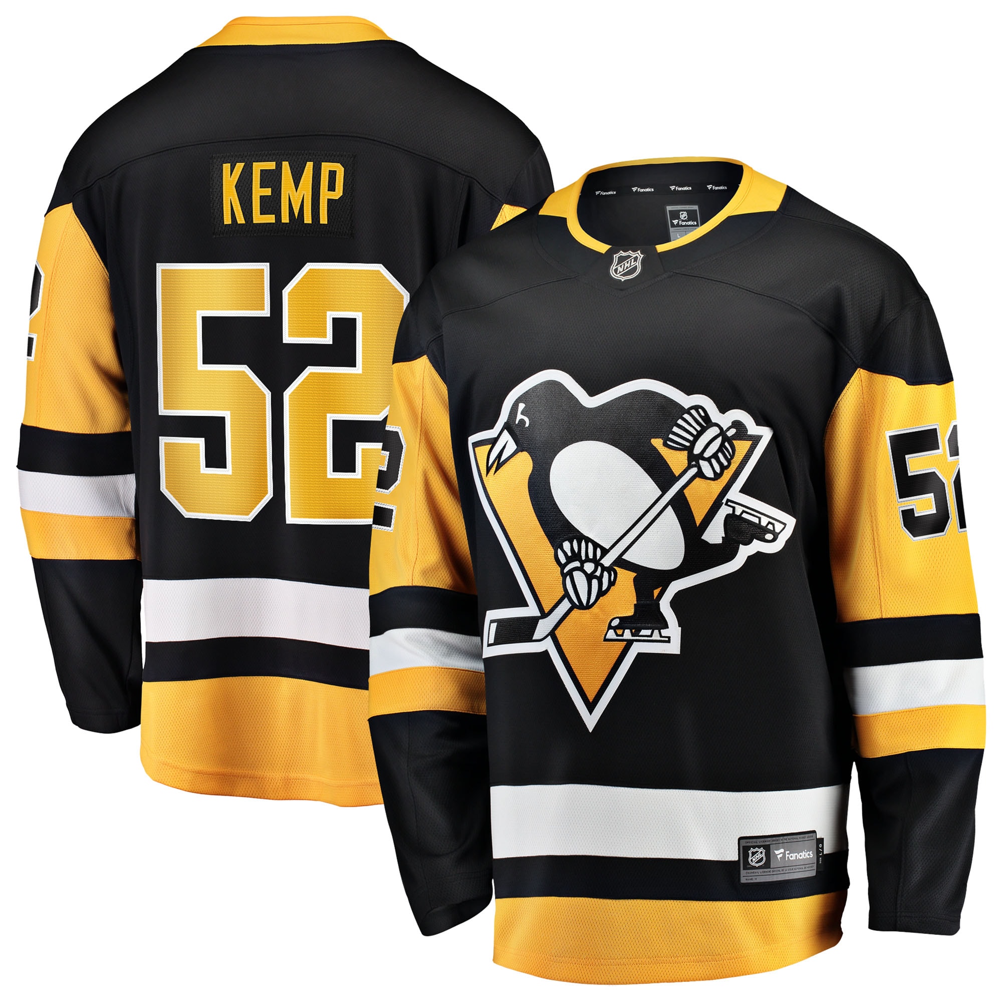 Philip Kemp Pittsburgh Penguins Home Breakaway Jersey Black