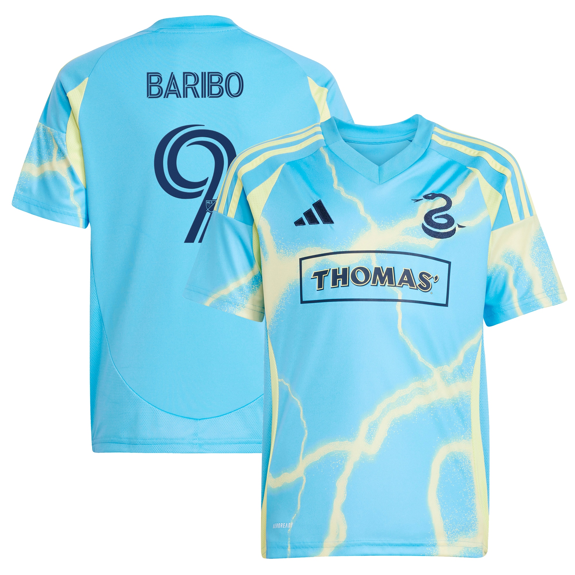 Tai Baribo Philadelphia Union 2025 The Voltage Kit Replica Player Jersey Blue Men
