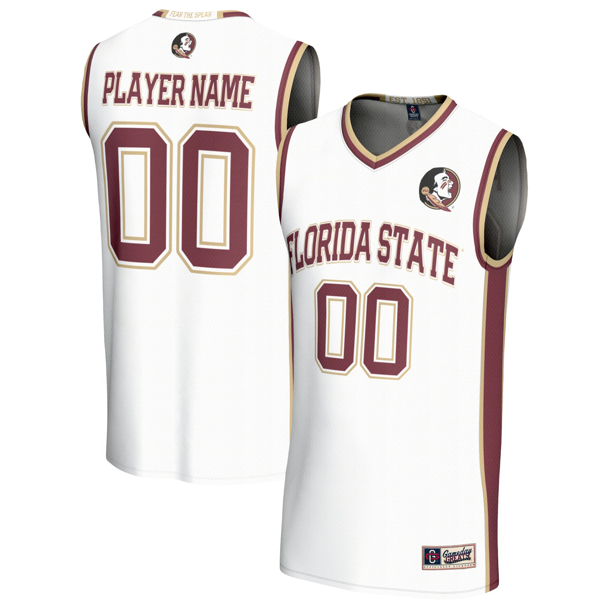 Florida State Seminoles Gameday Greats Unisex Lightweight Collegiate Men S Basketball Nil Pick A Player Fashion Jersey White
