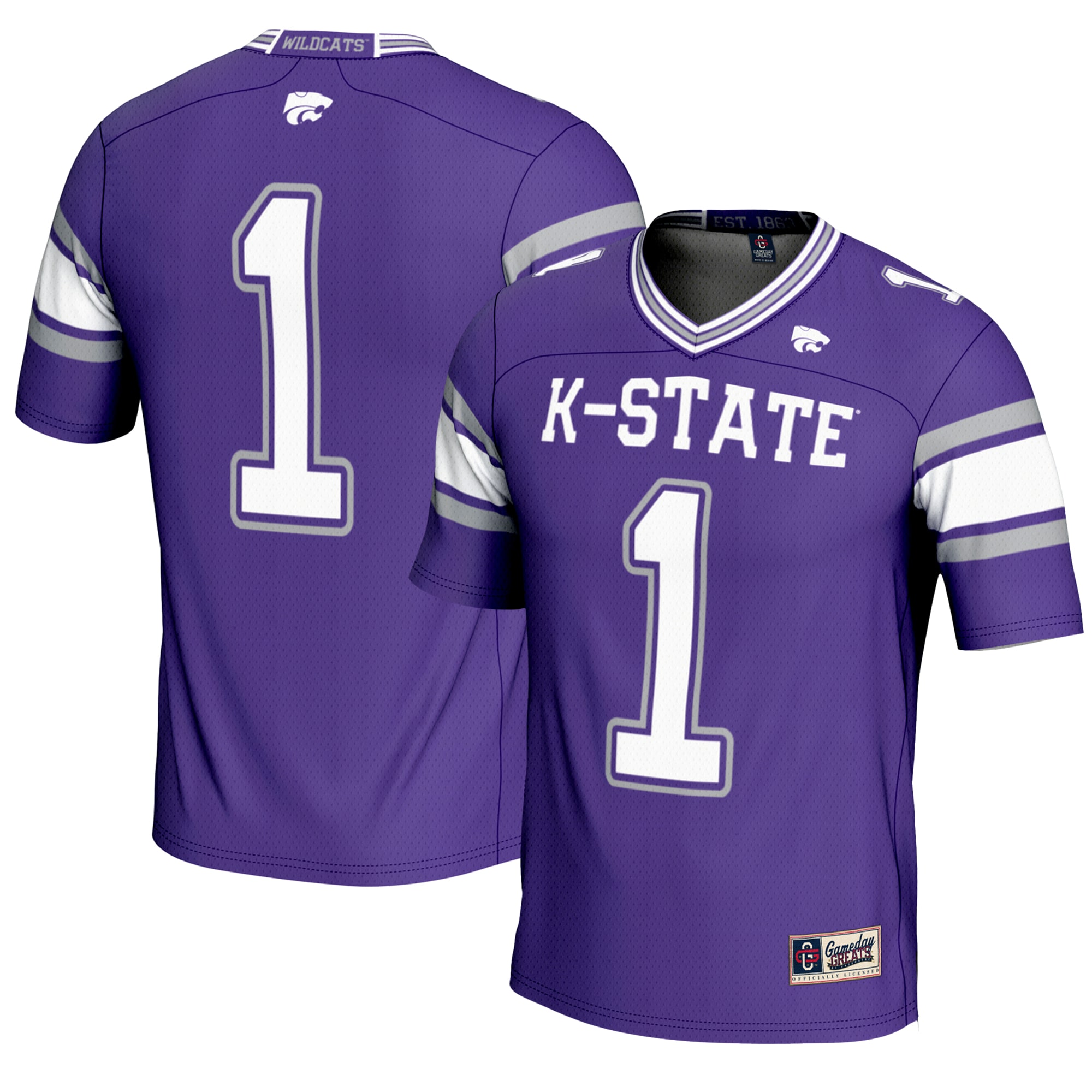 1 Kansas State Wildcats Gameday Greats Endzone Football Jersey Purple Men