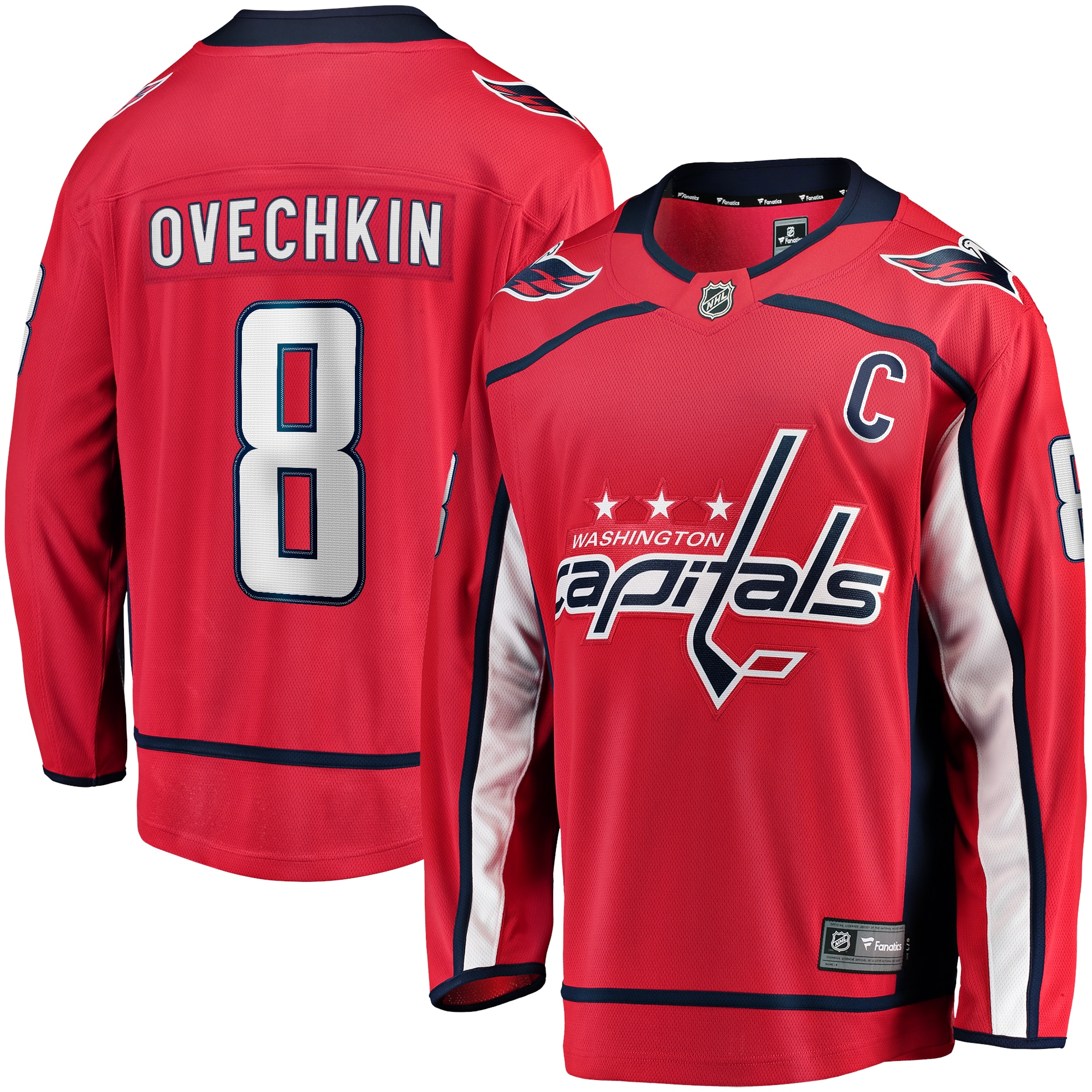 Alexander Ovechkin Washington Capitals Captain Patch Home Breakaway Jersey Red