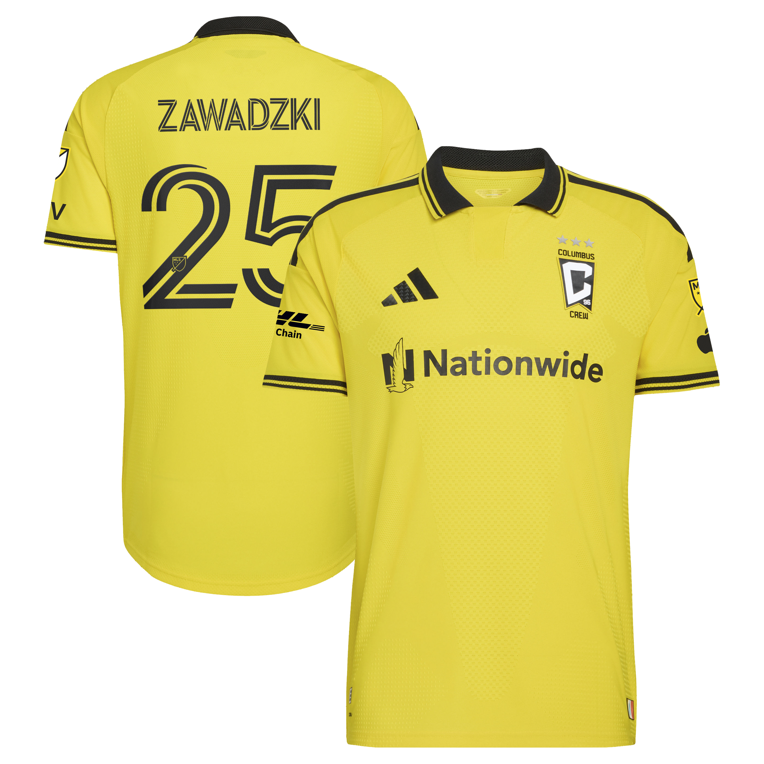 Sean Zawadzki Columbus Crew 2026 The Crafted For Excellence Kit On Field Patch Jersey Yellow