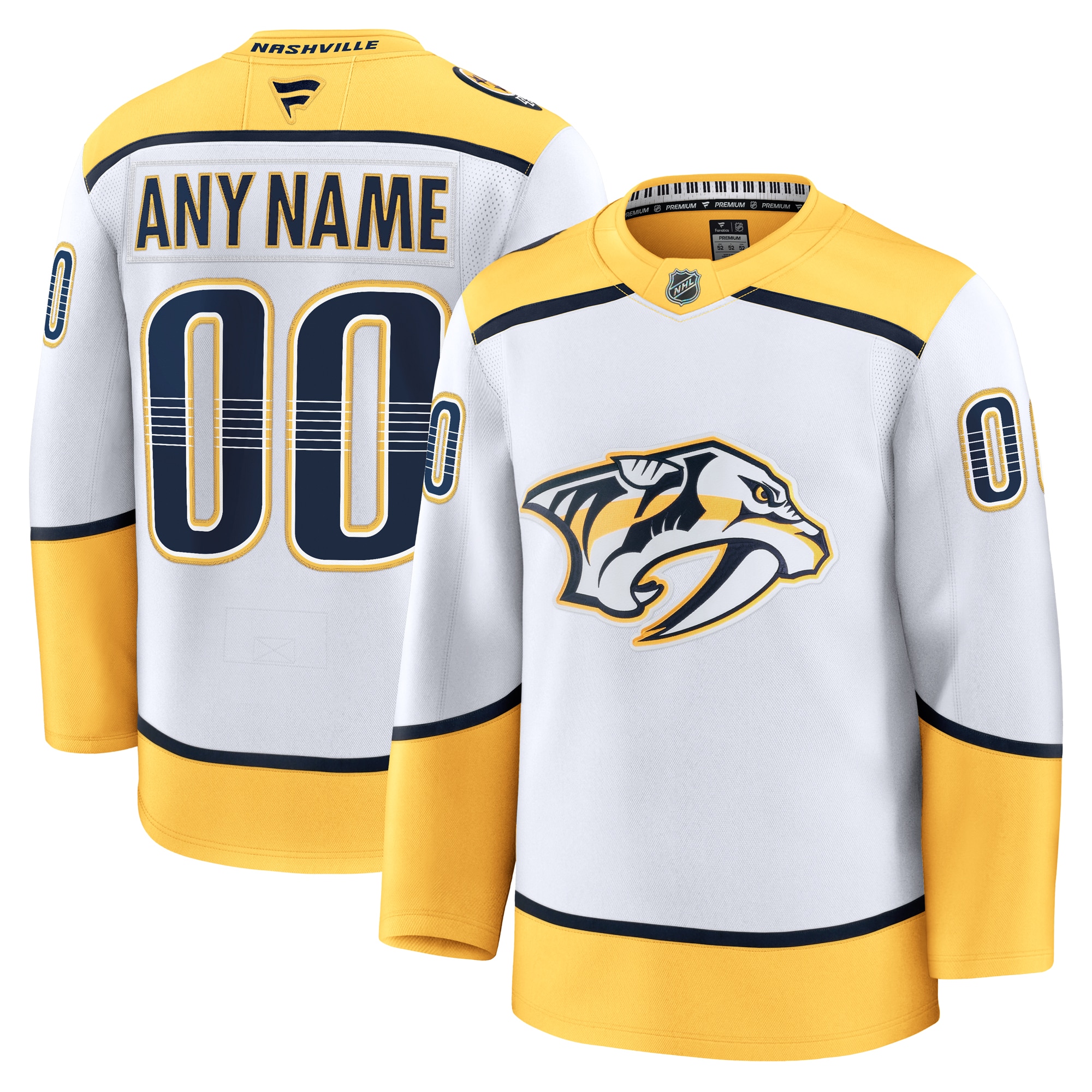 Nashville Predators Away Premium Custom Jersey White