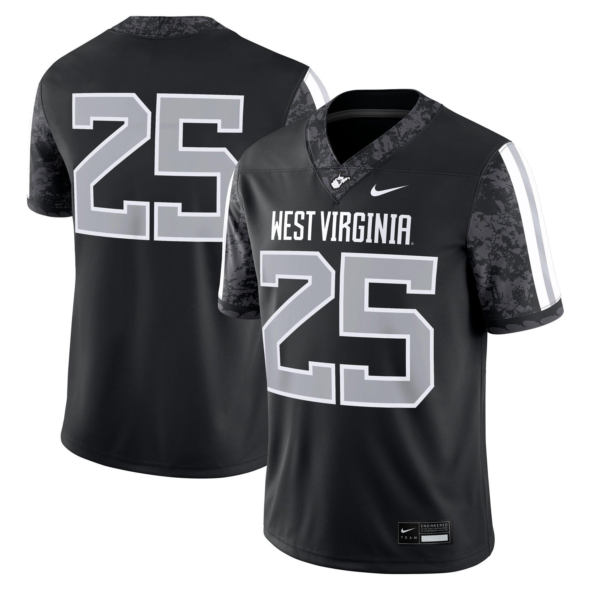 25 West Virginia Mountaineers Alternate Game Jersey Black