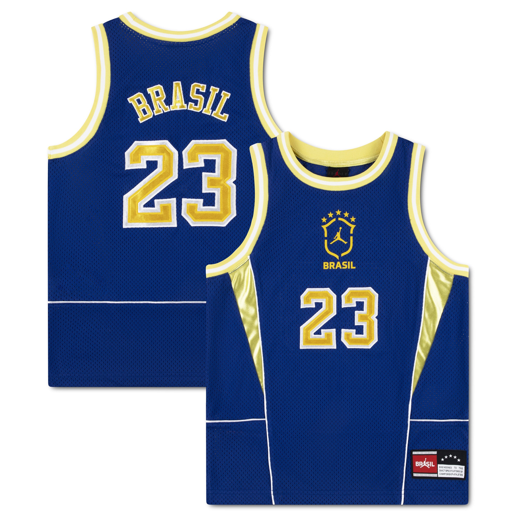 Brazil National Team Jordan Brand Mesh Basketball Fashion Jersey Royal Men