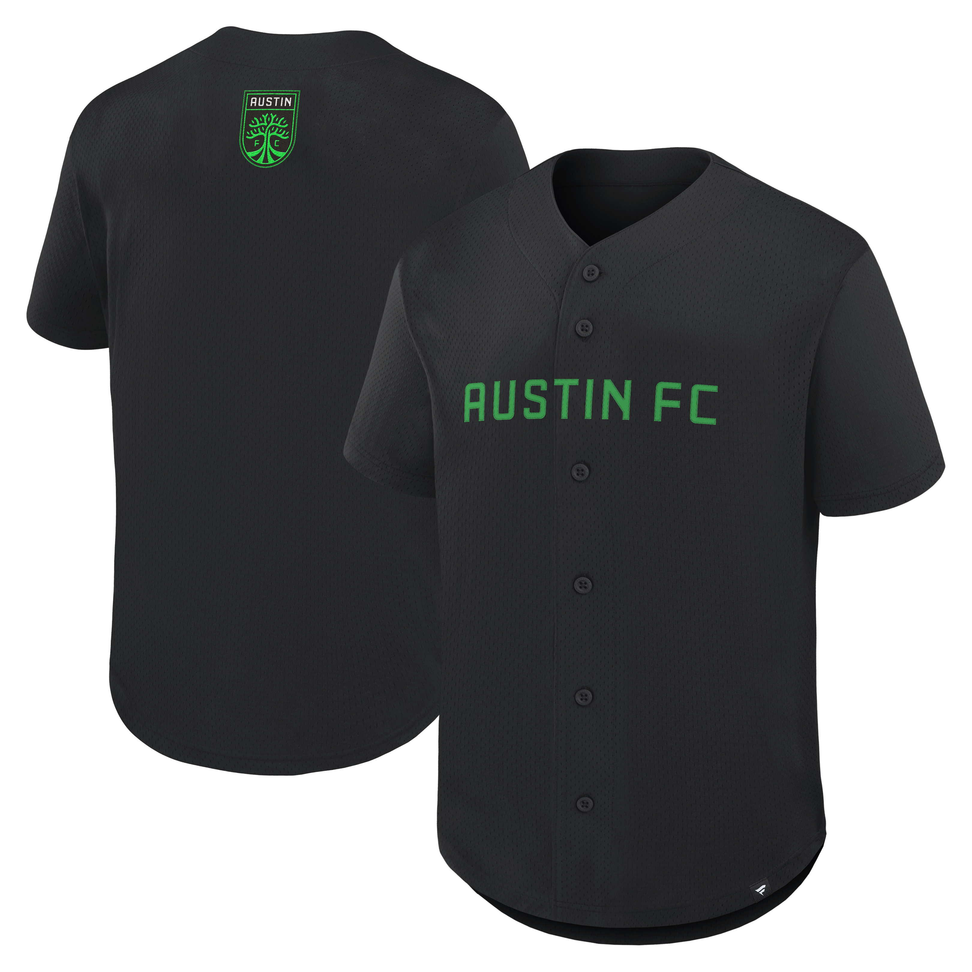 Austin Fc Maximum Intensity Button Up Jersey Black