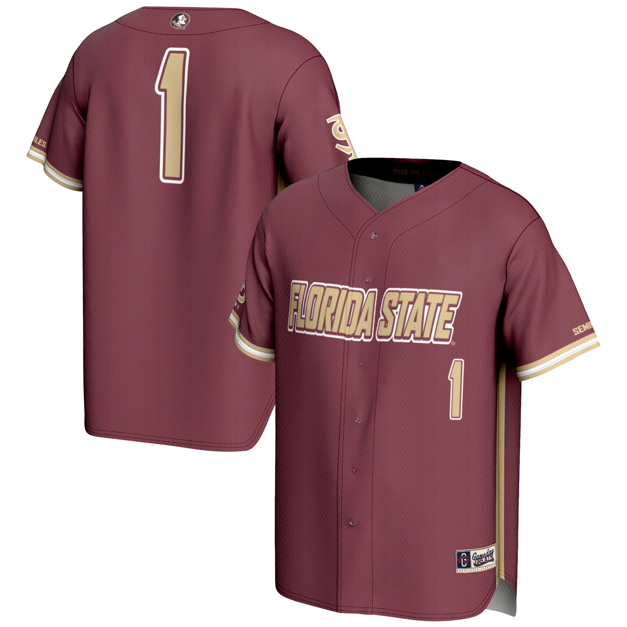 1 Florida State Seminoles Gameday Greats Lightweight Baseball Jersey Garnet