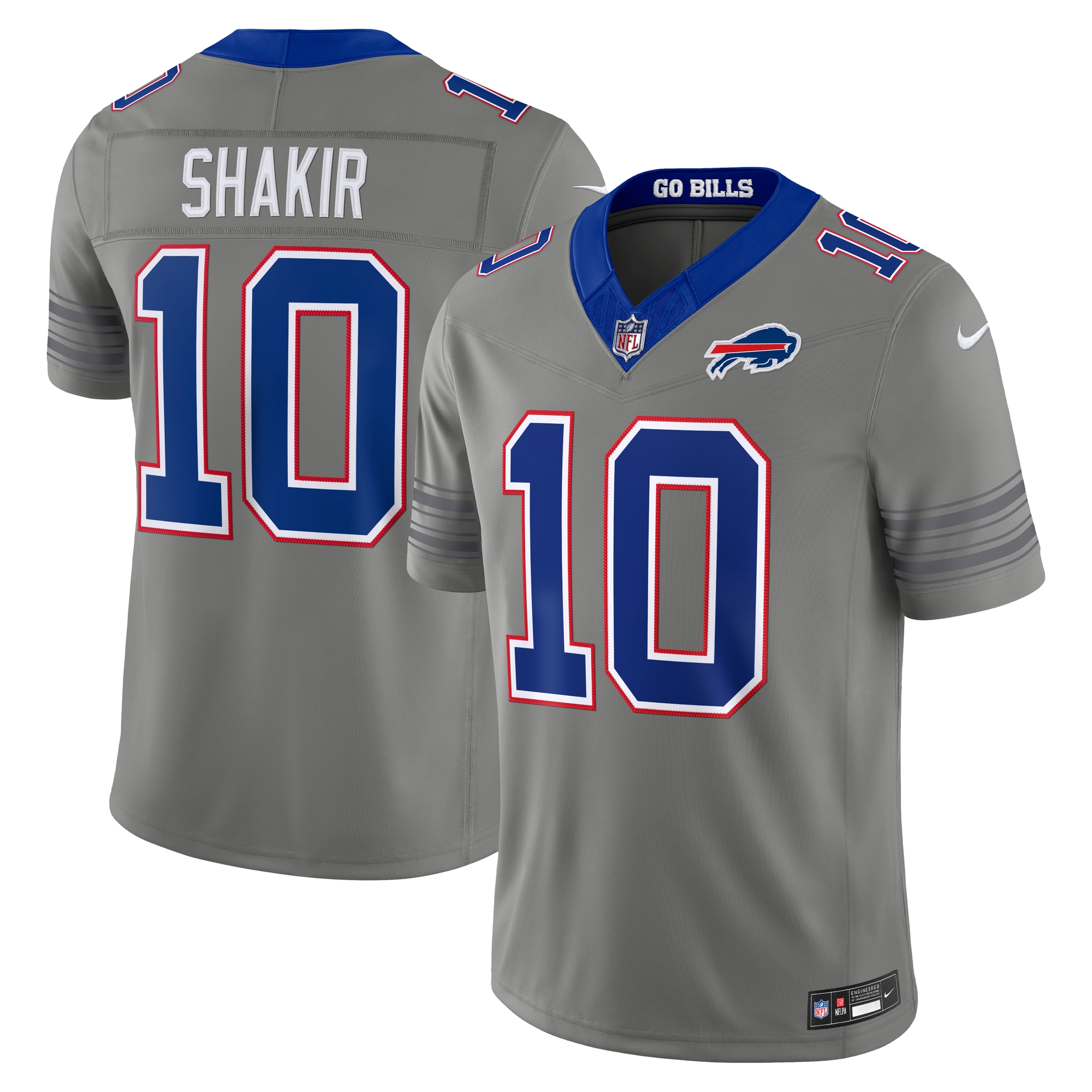Khalil Shakir Buffalo Bills Nickel City Vapor F U S E Stitched Limited Jersey Gray