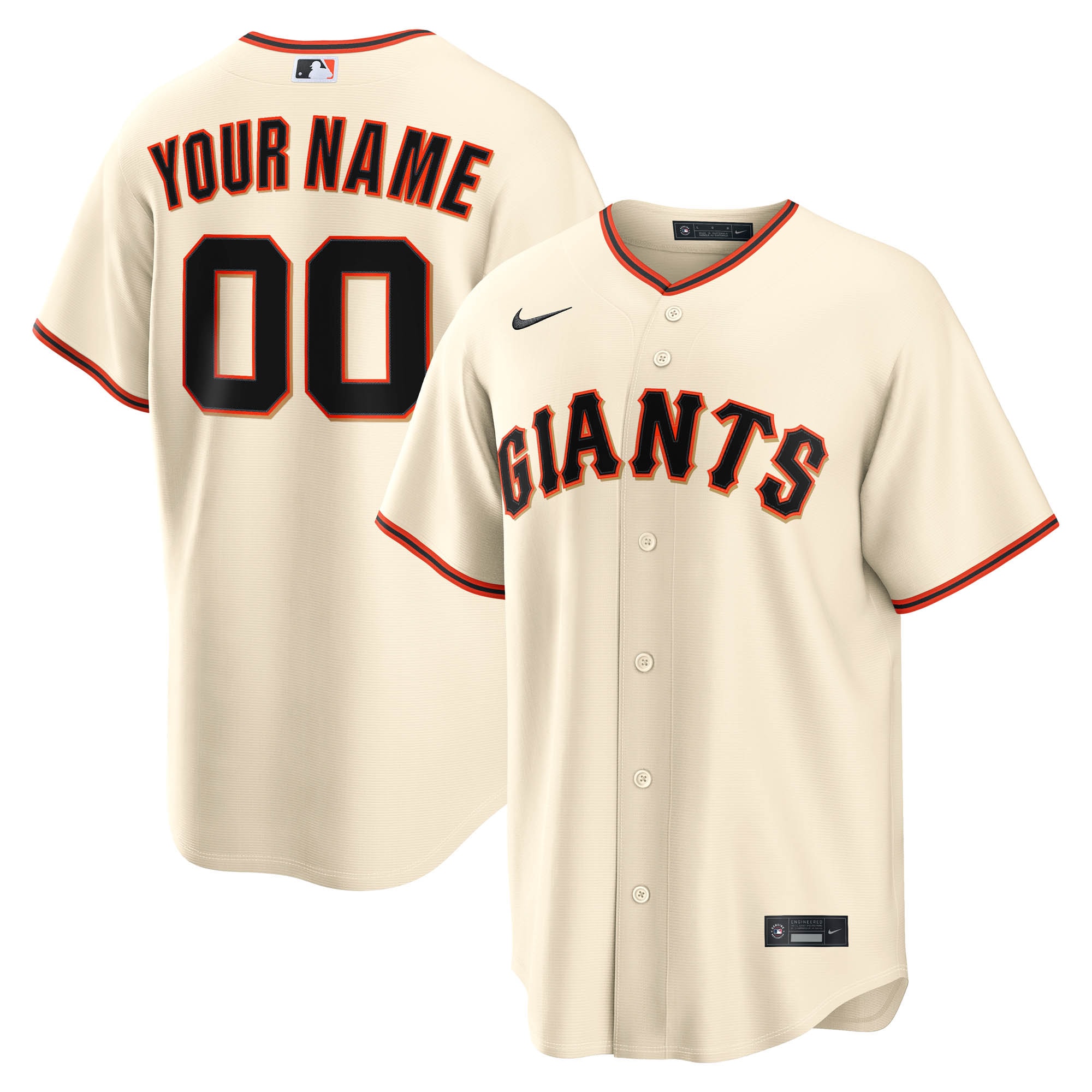 San Francisco Giants Home Replica Custom Jersey Cream