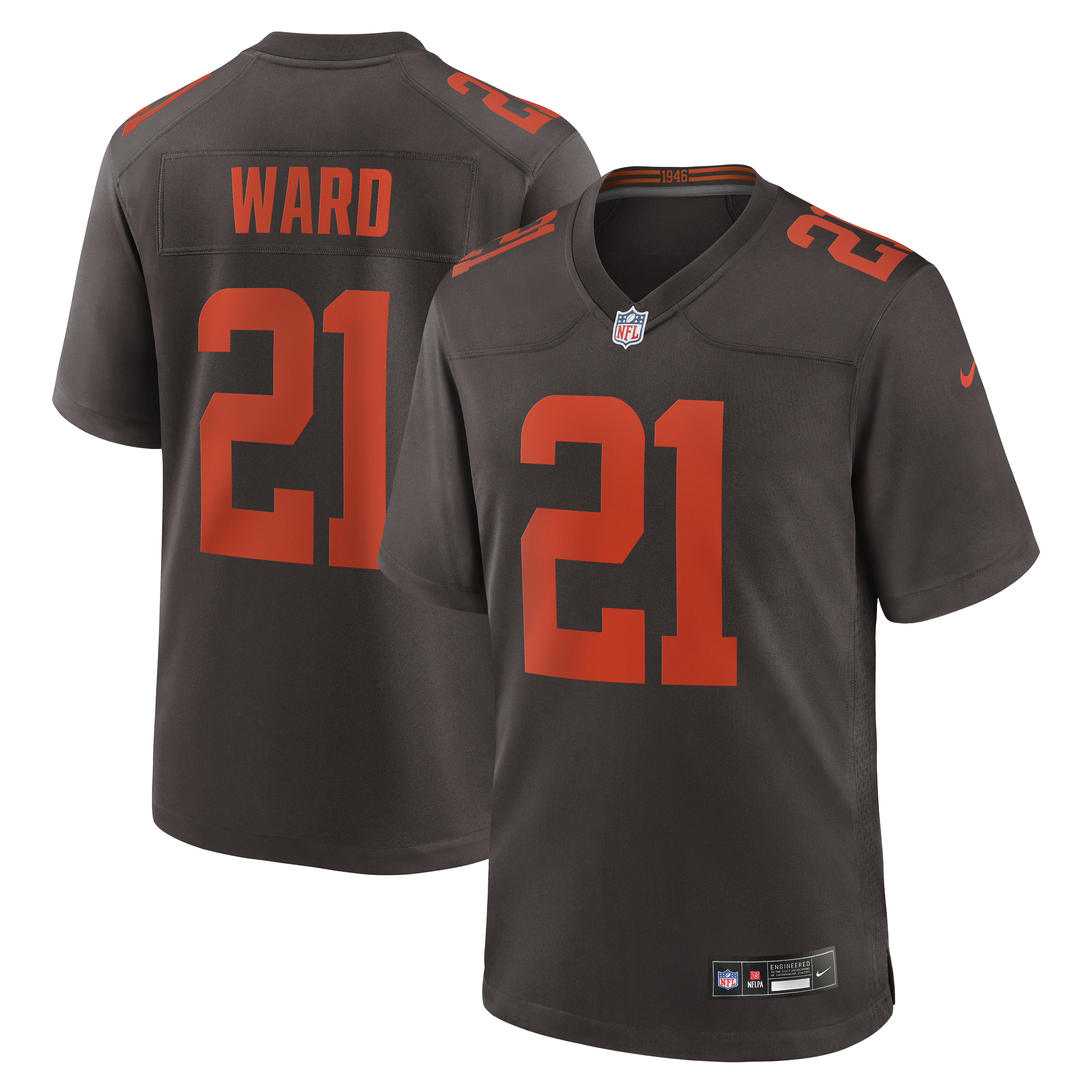 Denzel Ward Cleveland Browns Alpha Dawg Game Jersey Brown