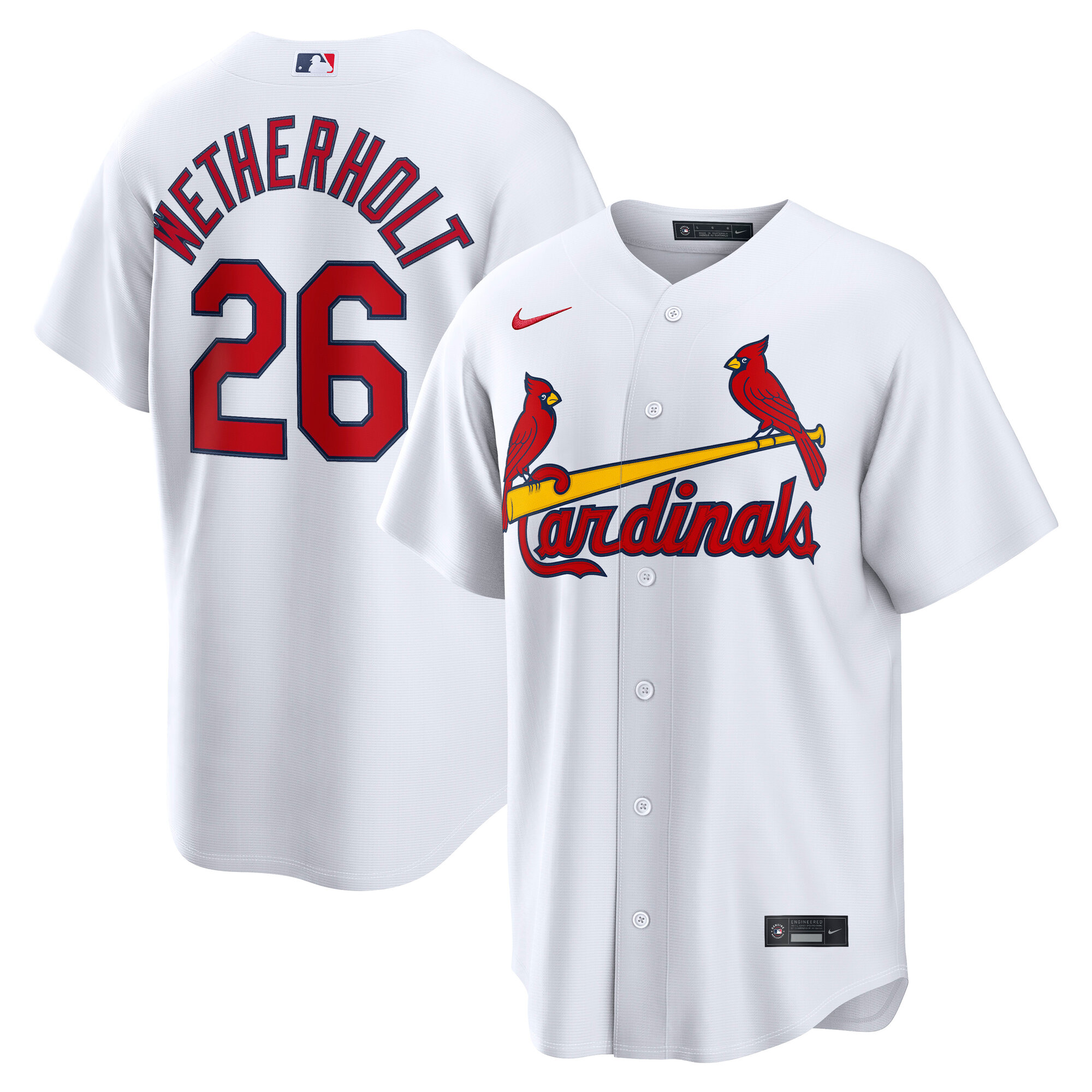Jj Wetherholt St Louis Cardinals Home Replica Jersey White