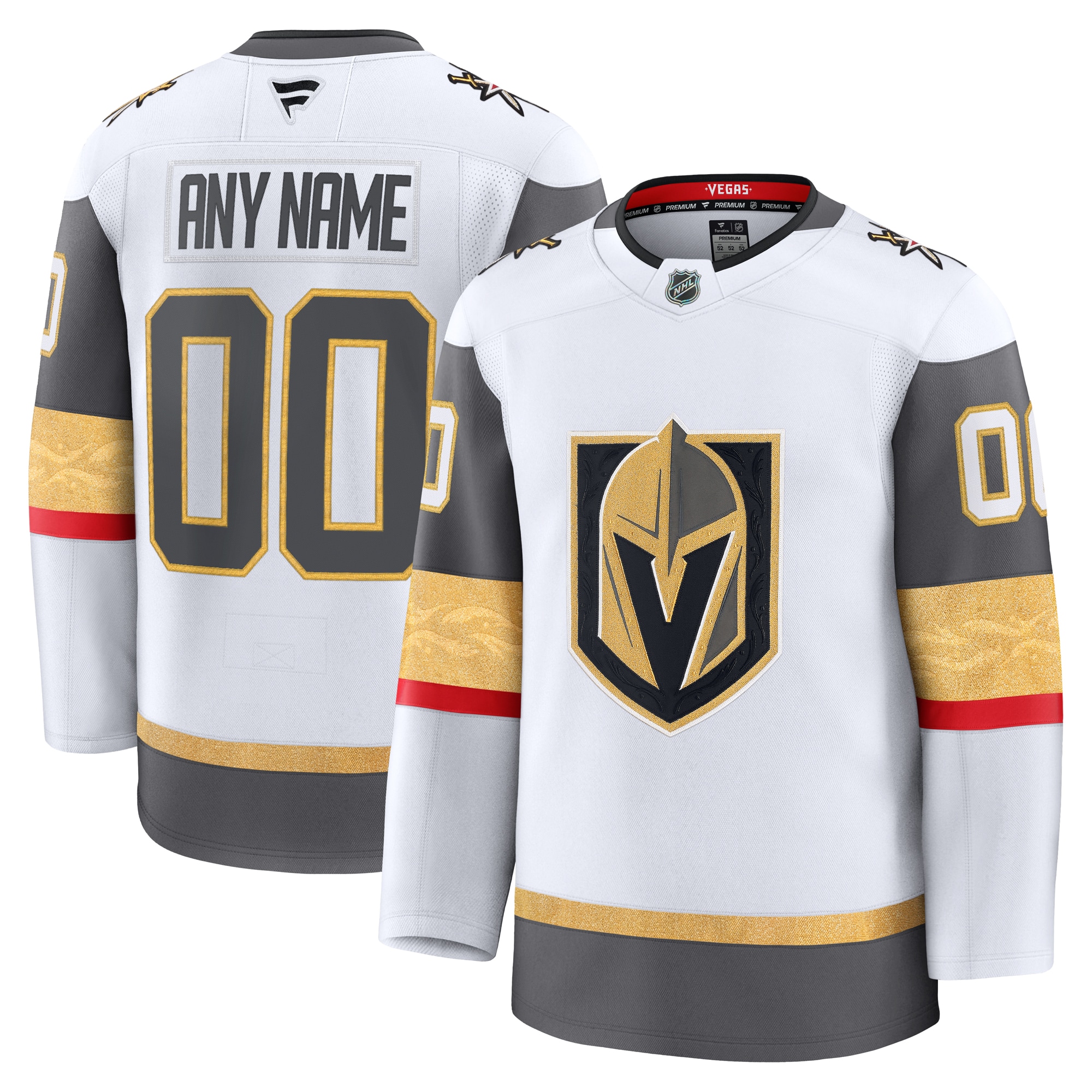 Vegas Golden Knights Away Premium Custom Jersey White