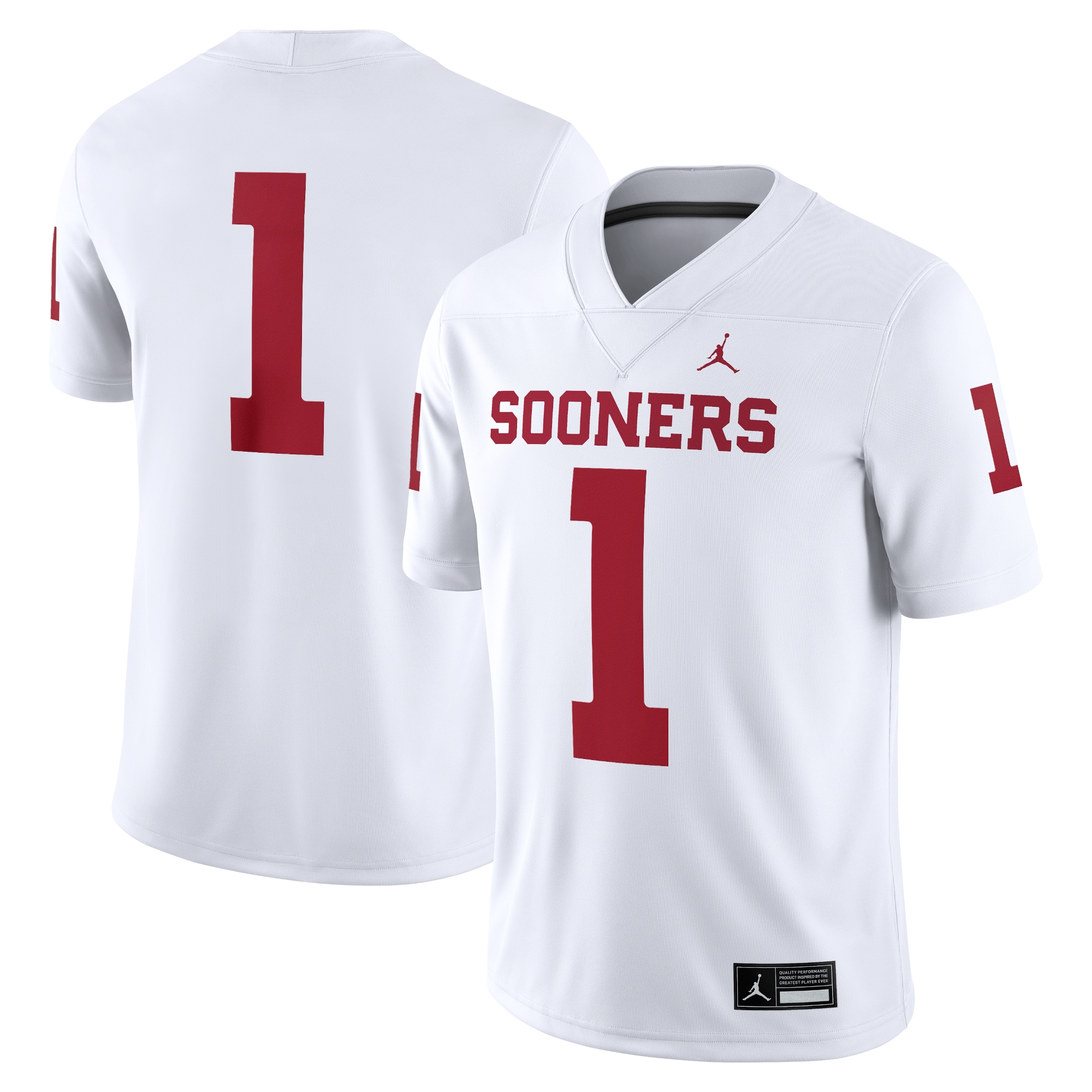 1 Oklahoma Sooners Jordan Brand Game Jersey White