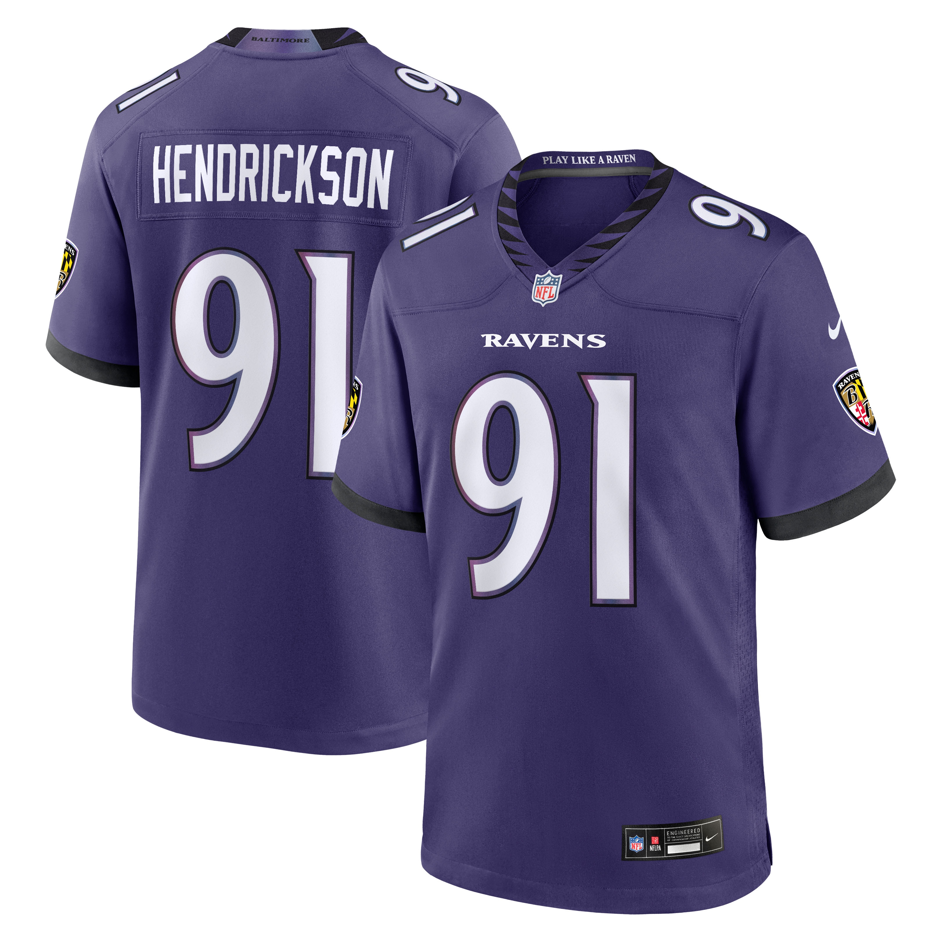 Trey Hendrickson Baltimore Ravens Team Game Jersey Purple