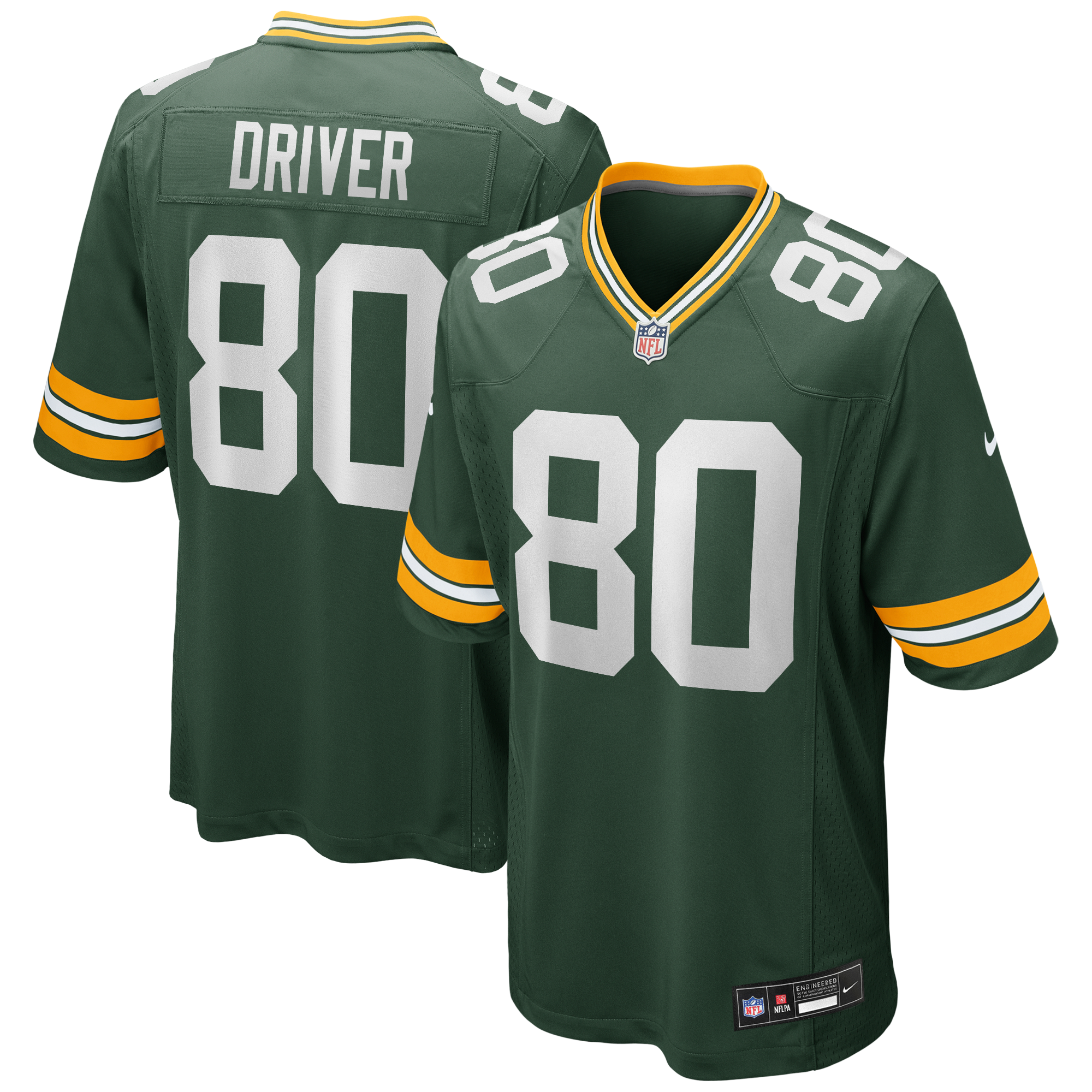 Donald Driver Green Bay Packers Game Retired Player Jersey Green