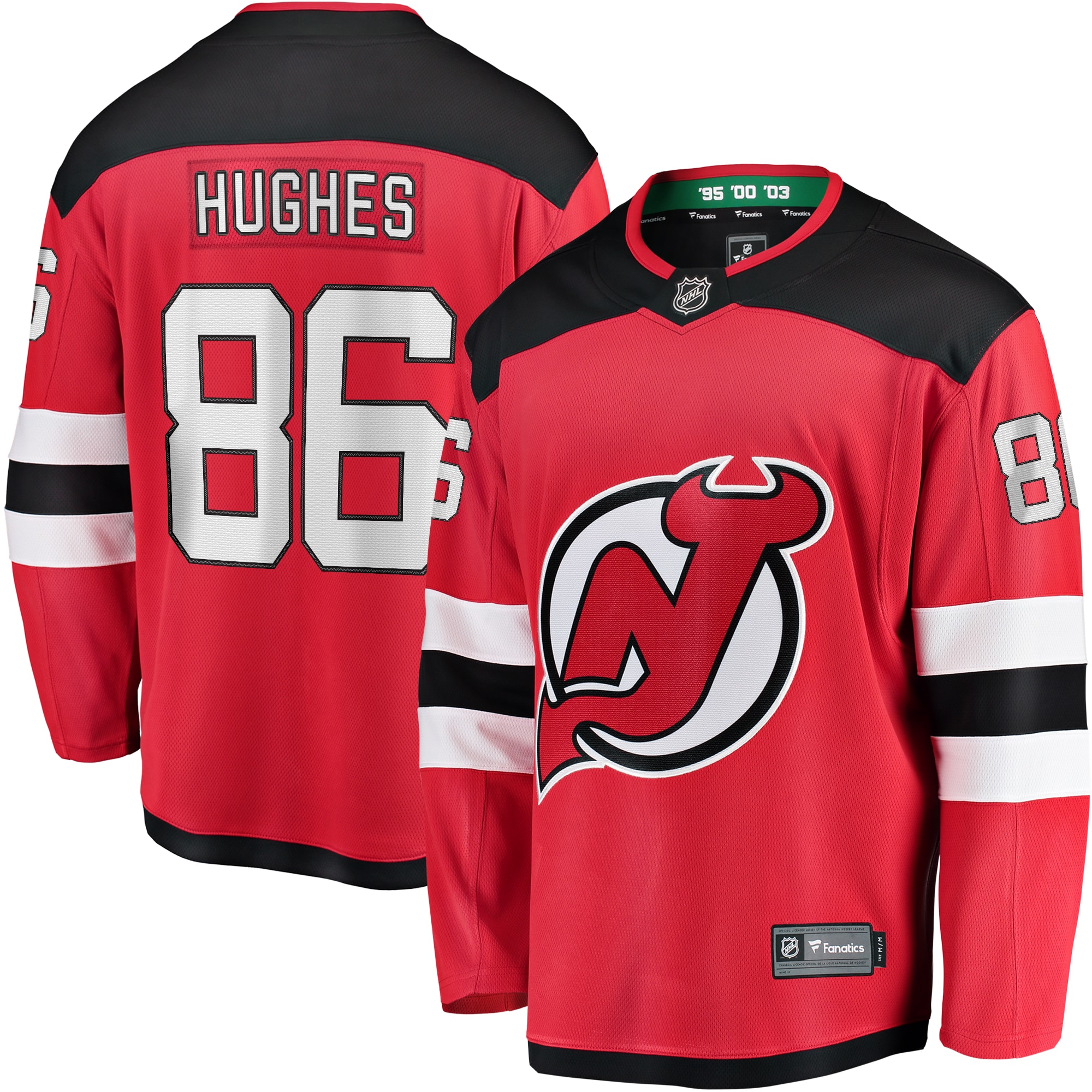 Jack Hughes New Jersey Devils Breakaway Player Jersey Red