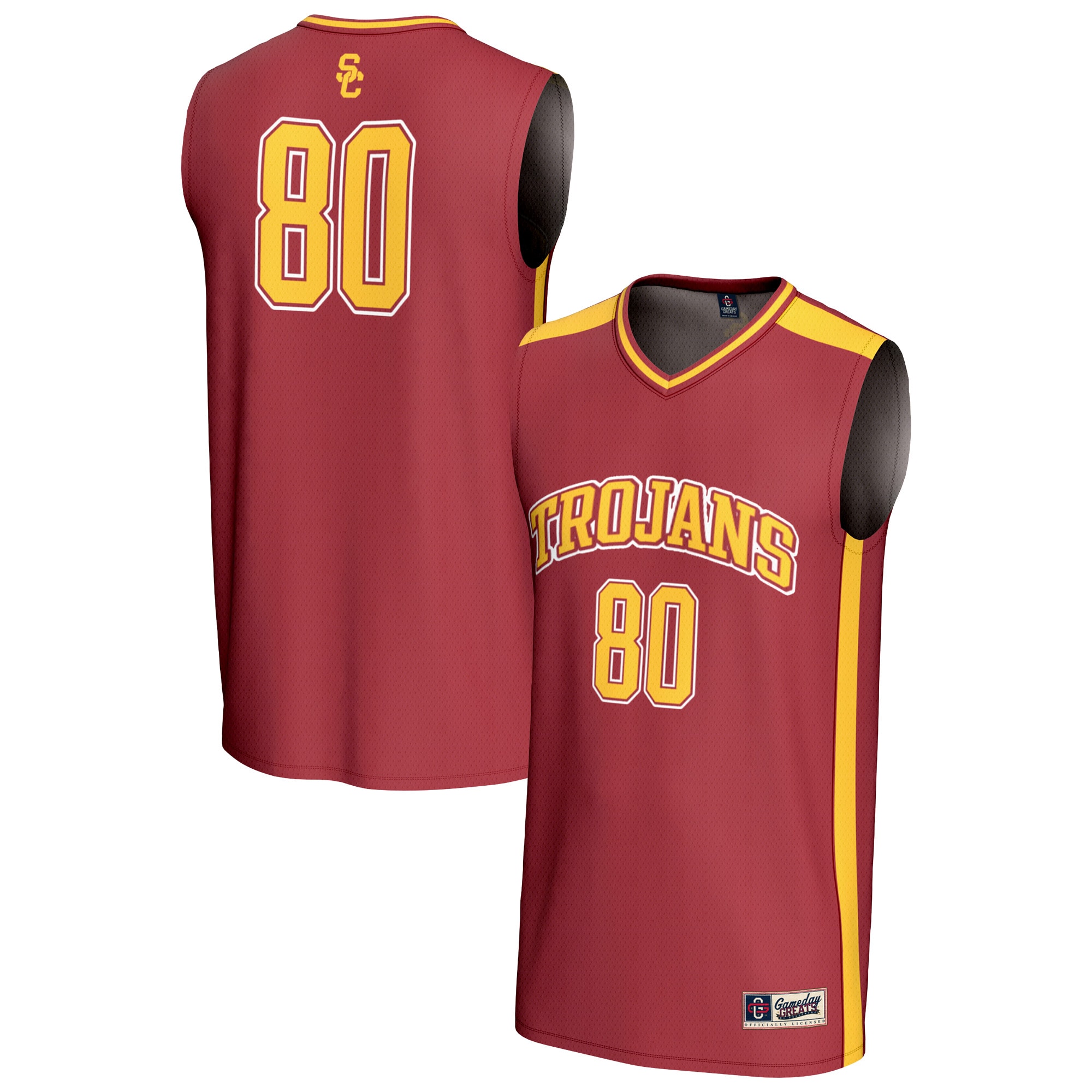80 Usc Trojans Gameday Greats Unisex Lightweight Collegiate Basketball Fashion Jersey Cardinal