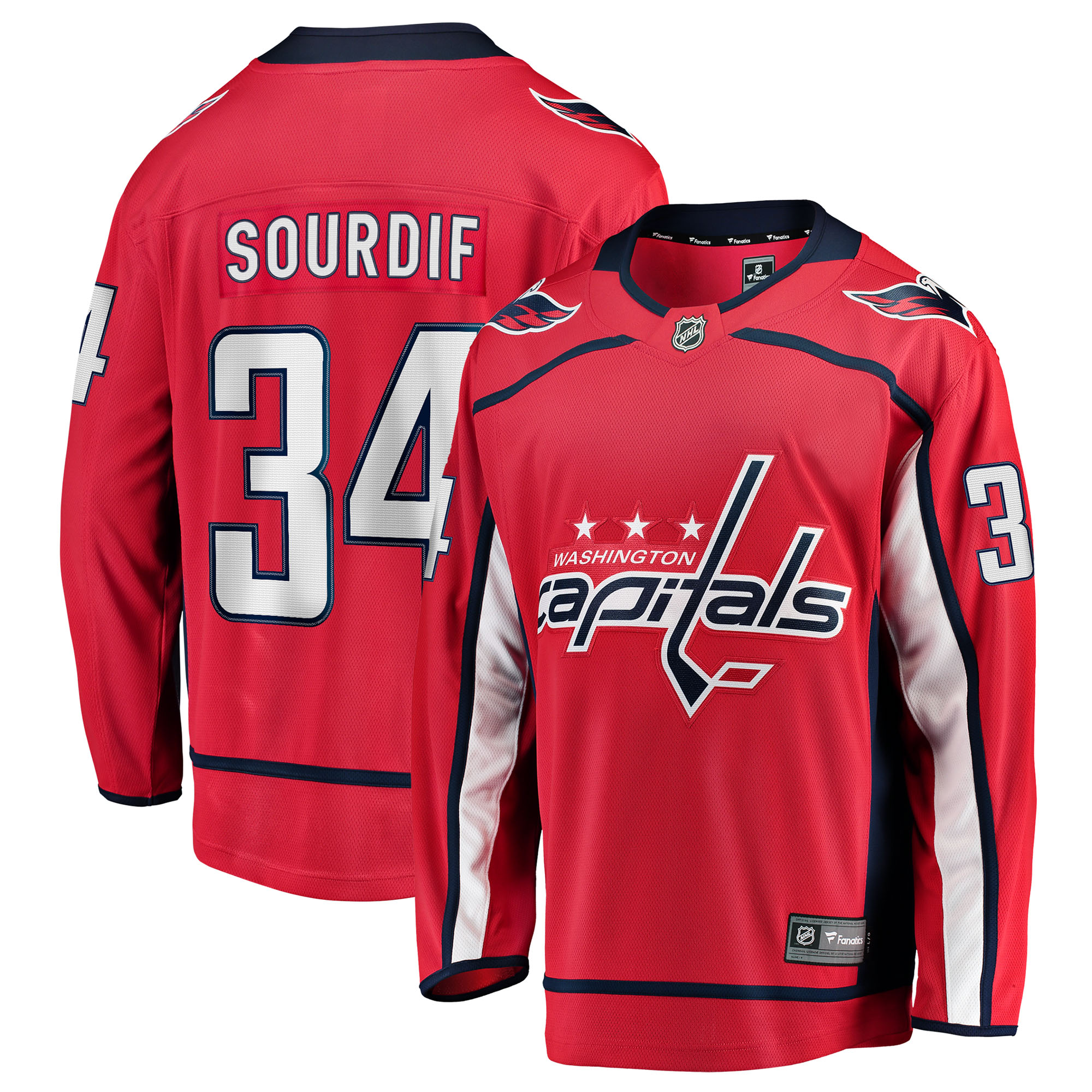 Justin Sourdif Washington Capitals Home Breakaway Jersey Red