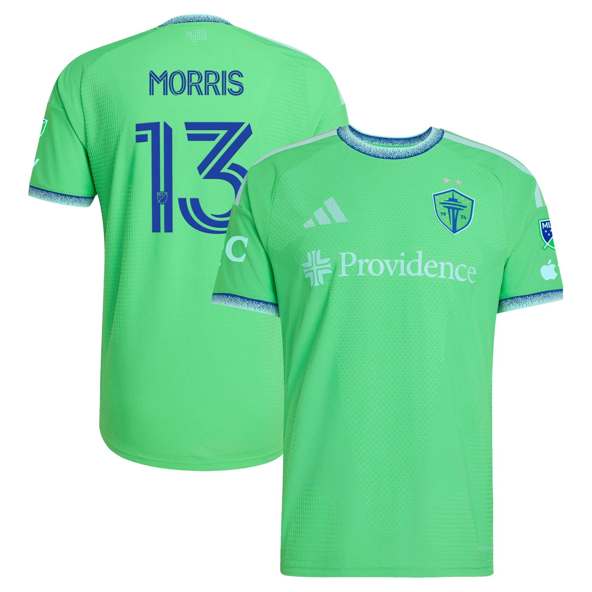 Jordan Morris Seattle Sounders Fc 2026 The Evergreen State Kit On Field Patch Jersey Rave Green