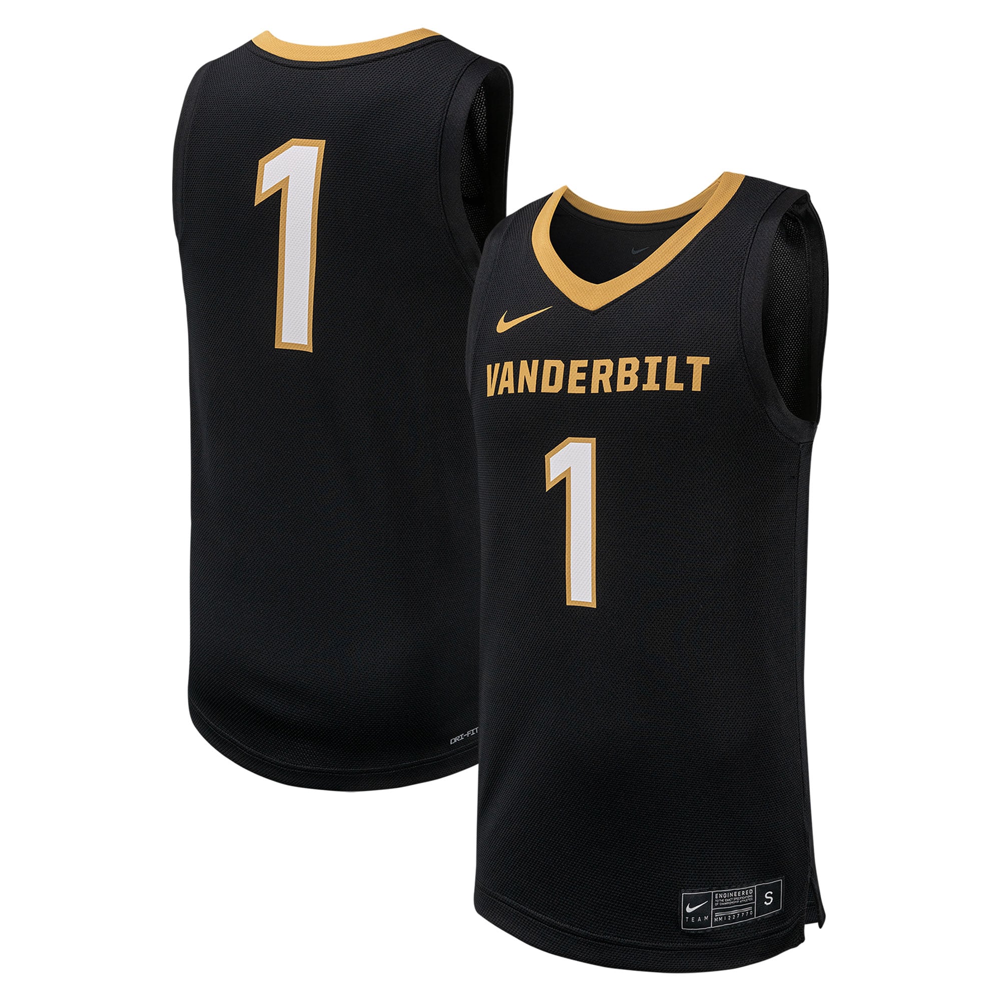 1 Vanderbilt Commodores Replica Basketball Jersey Black