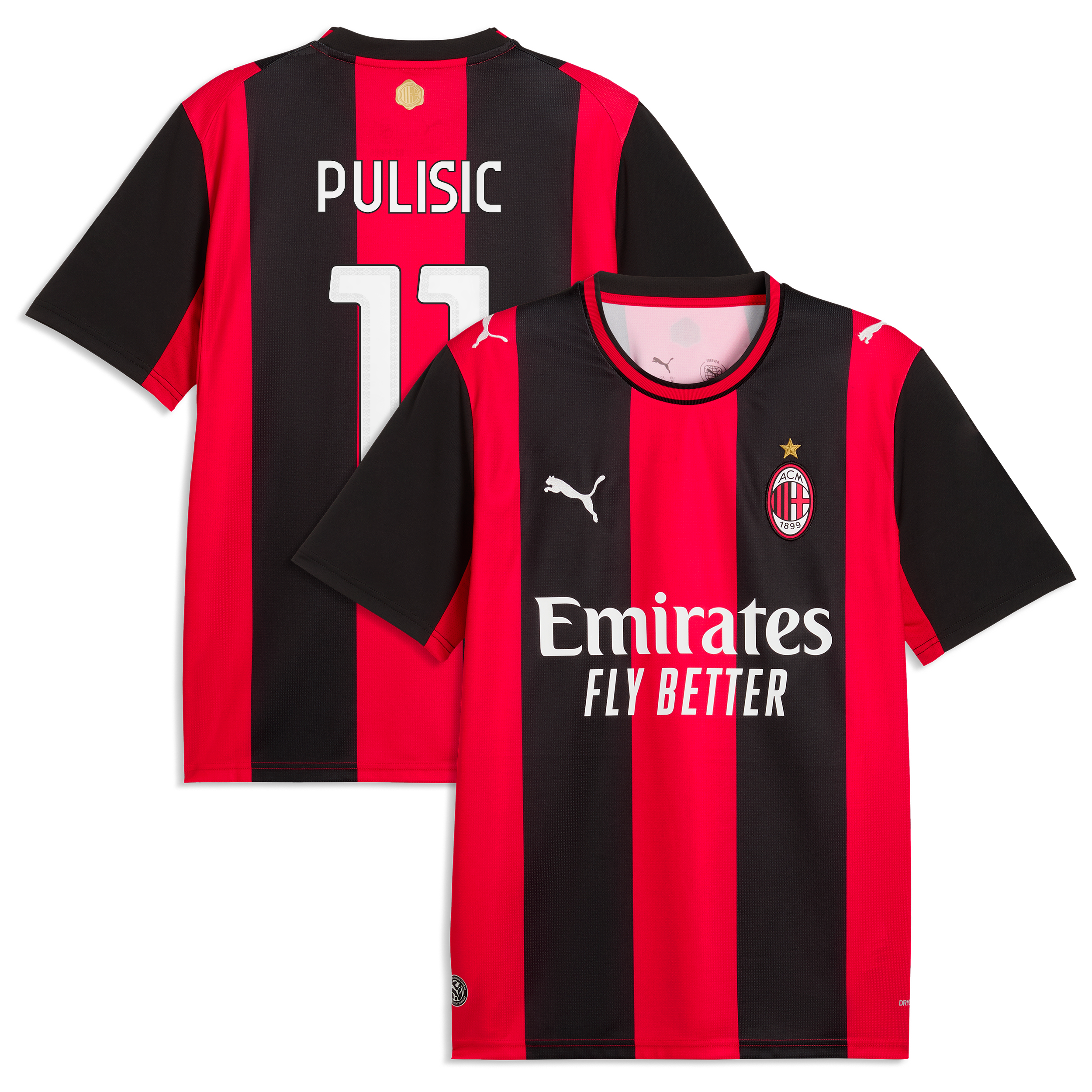 Christian Pulisic Ac Milan 2026/27 Home Replica Jersey Black Red