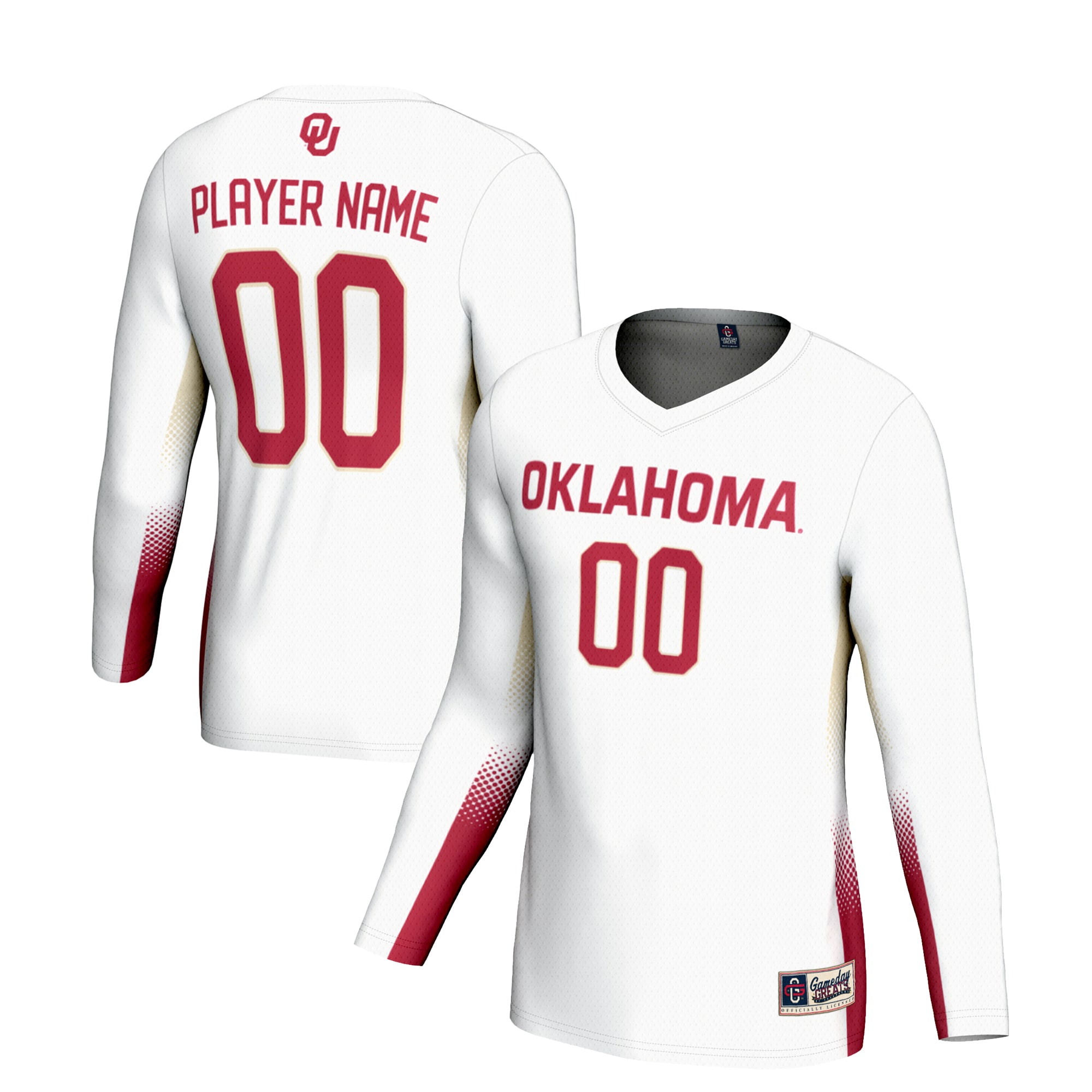 Oklahoma Sooners Gameday Greats Unisex Adult Nil Lightweight Volleyball Jersey White