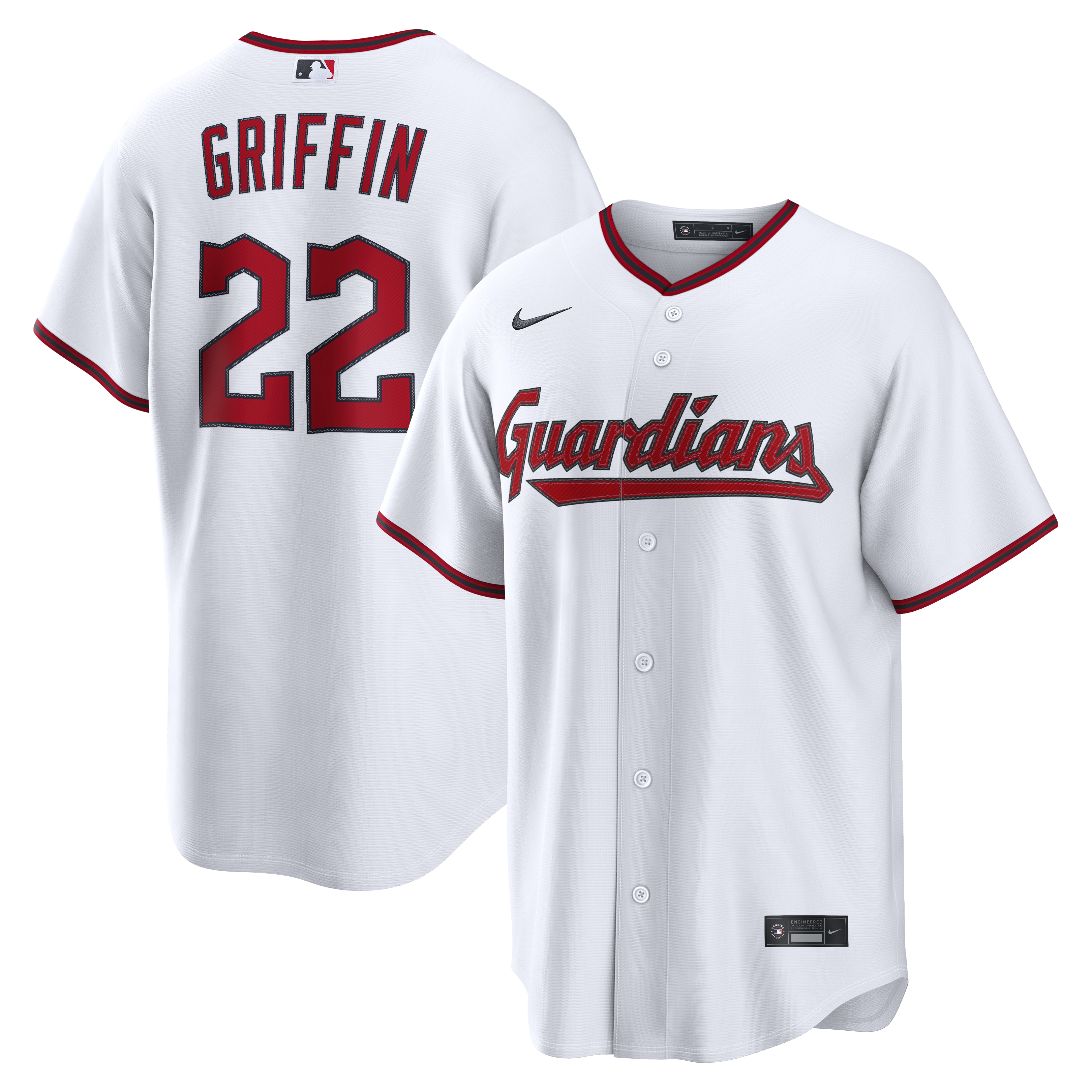 Foster Griffin Cleveland Guardians Home Replica Jersey White