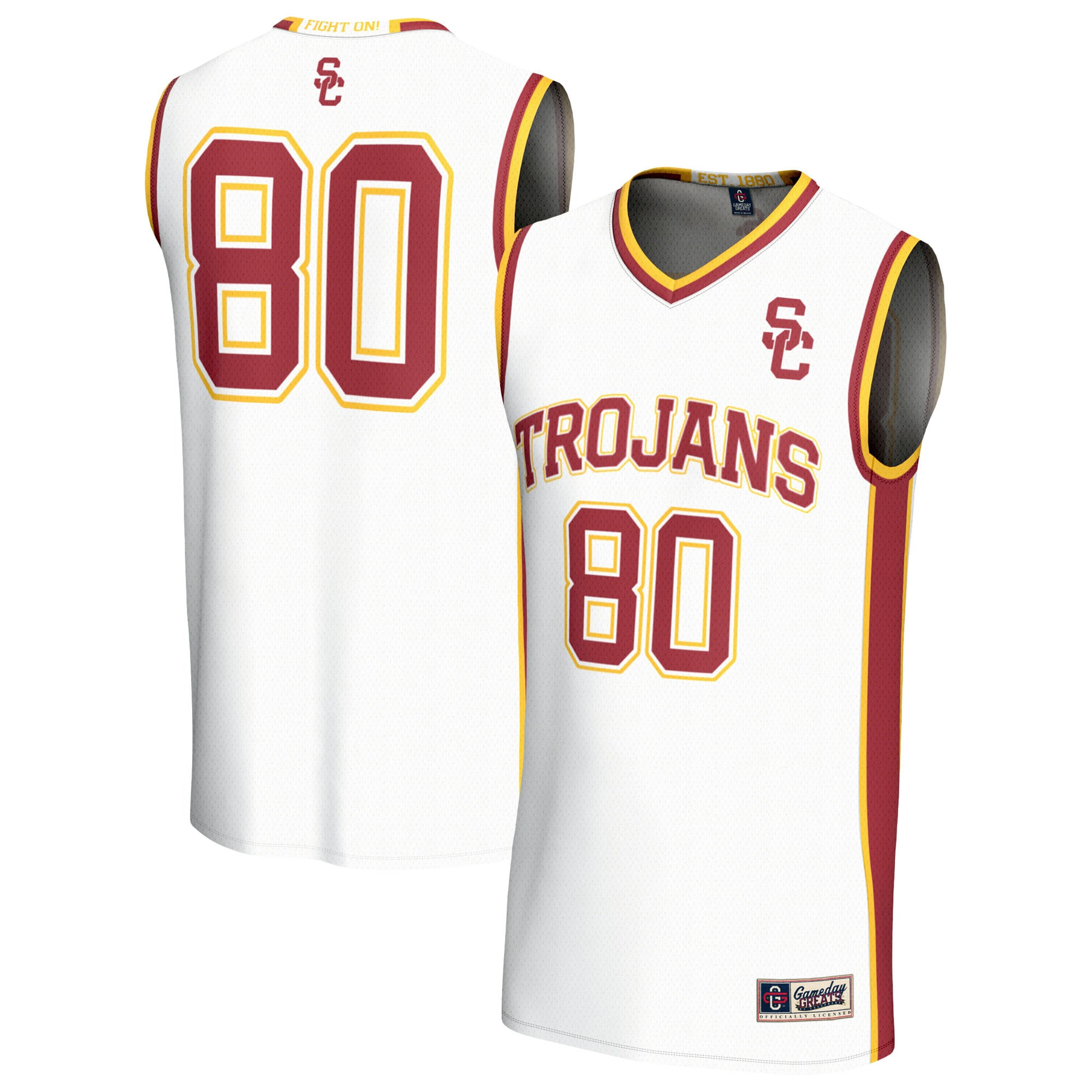 80 Usc Trojans Gameday Greats Unisex Lightweight Basketball Fashion Jersey White