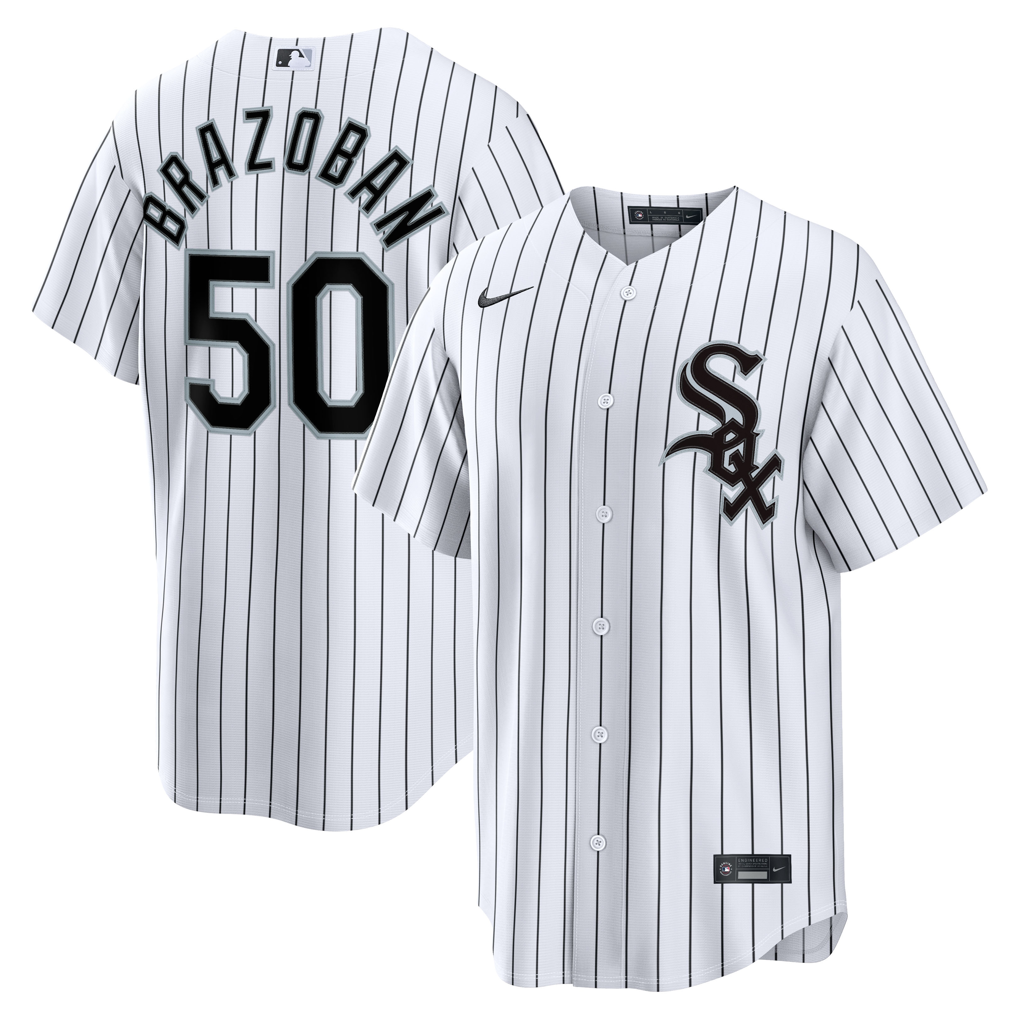 Huascar Brazoban Chicago White Sox Home Replica Jersey White