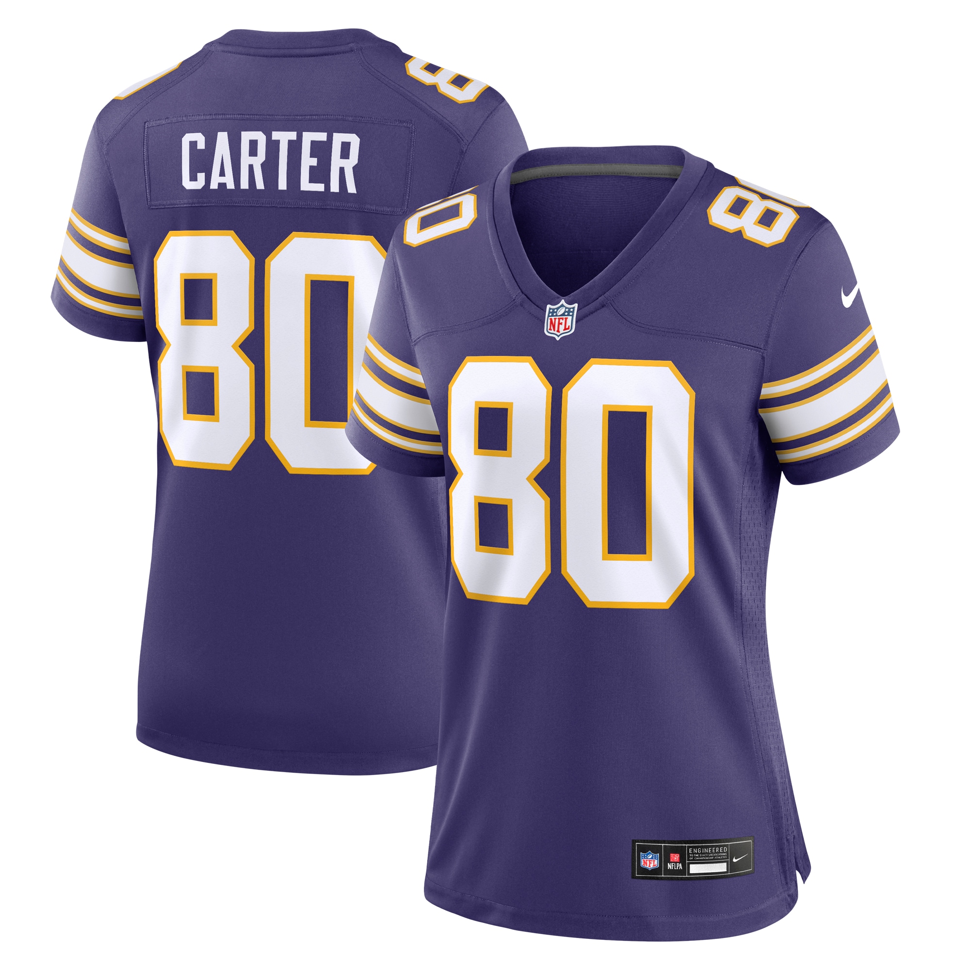 Cris Carter Minnesota Vikings Classic Retired Player Game Jersey Purple Men