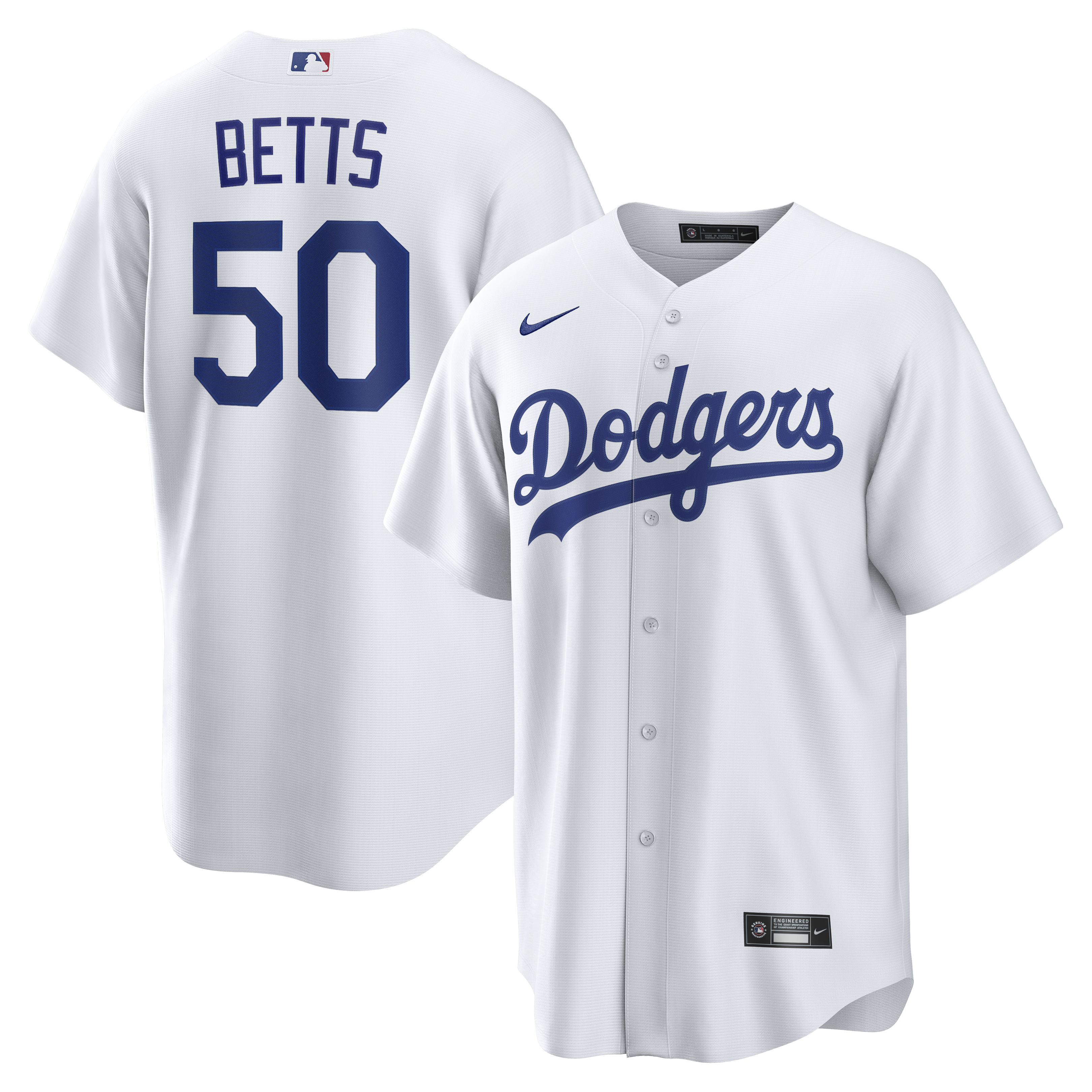 Mookie Betts Los Angeles Dodgers Home Replica Jersey White