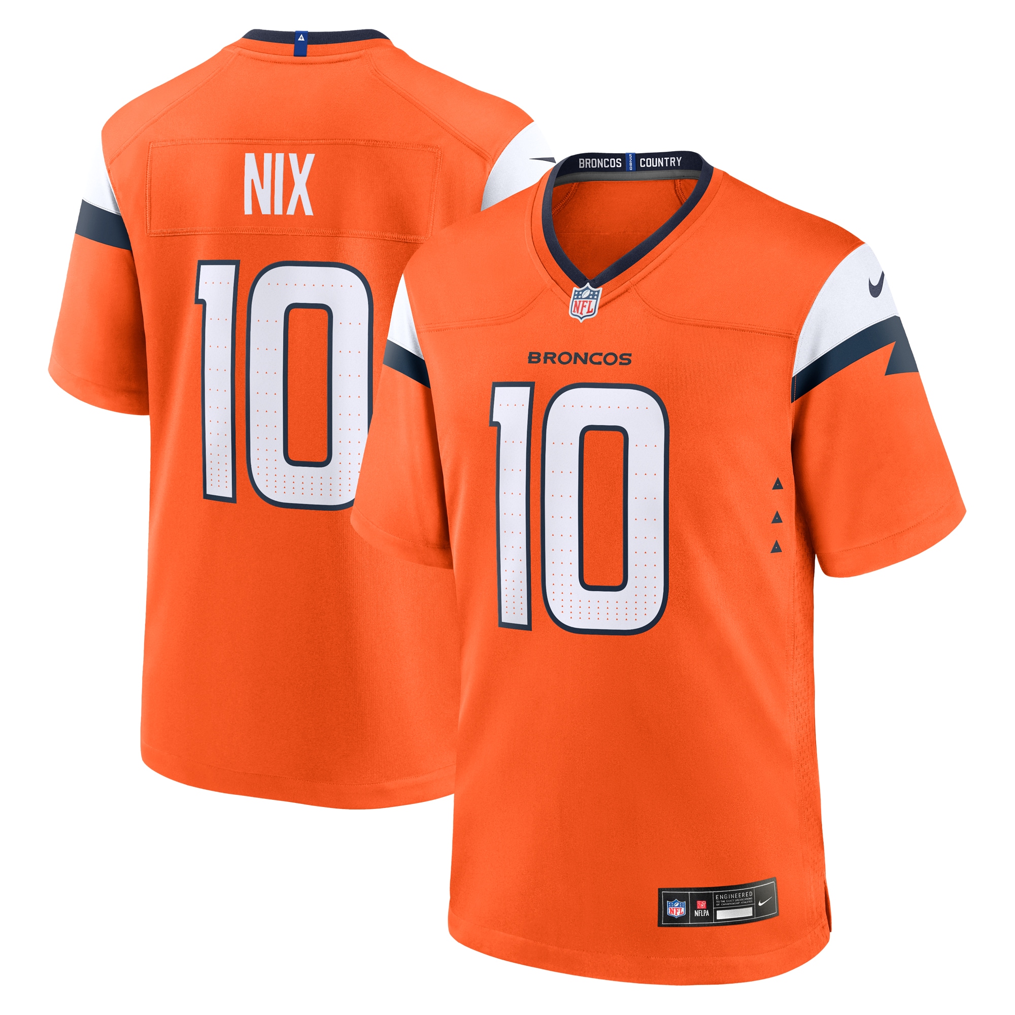 Bo Nix Denver Broncos Player Game Jersey Orange