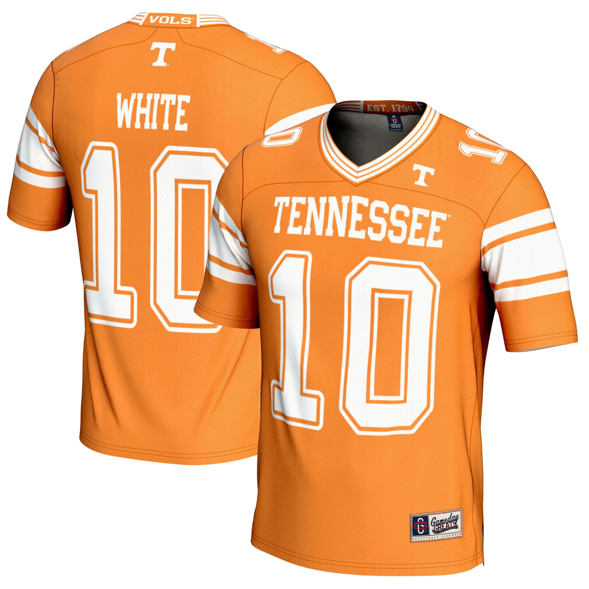 Squirrel White Tennessee Volunteers Gameday Greats Nil Player Football Jersey Tennessee Orange
