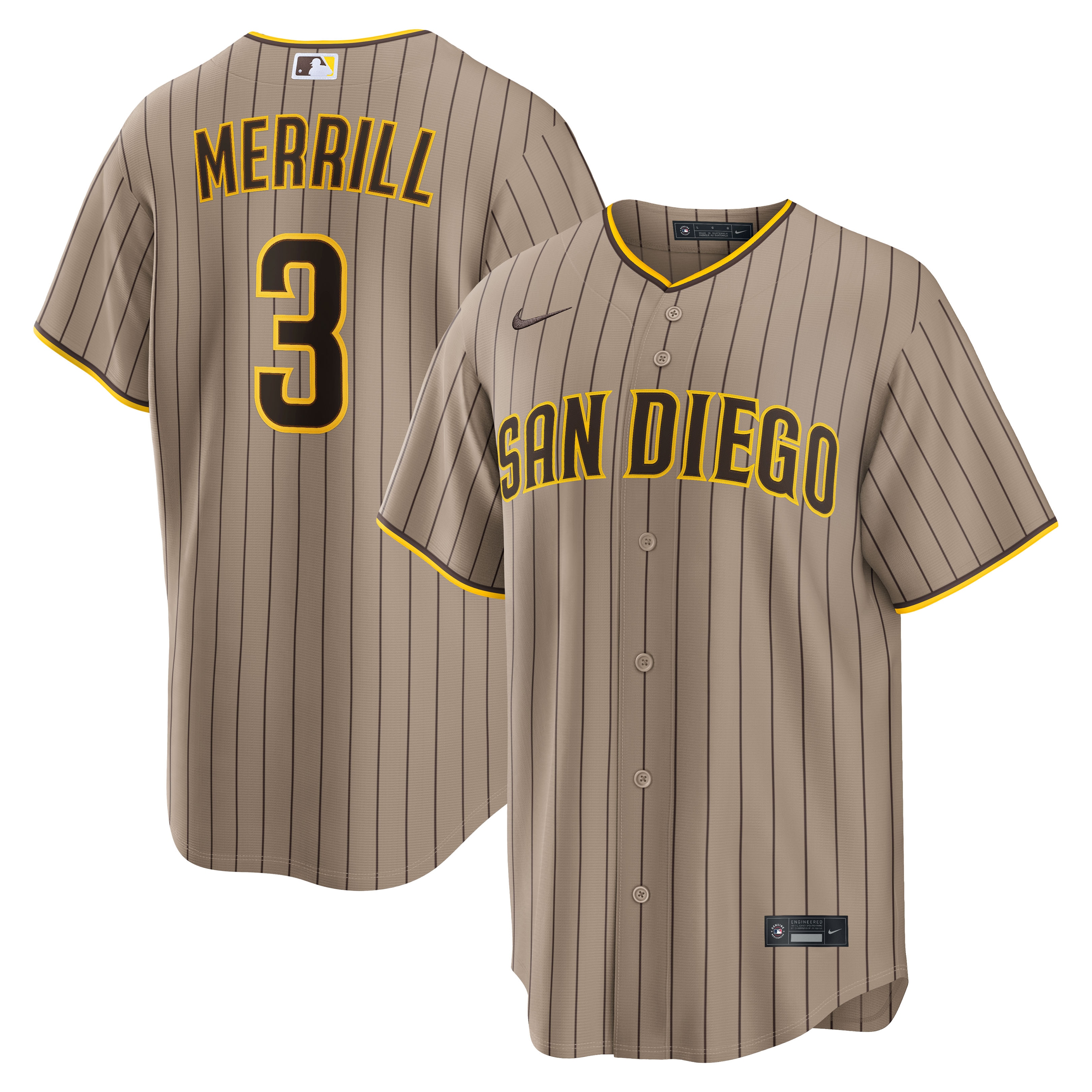 Jackson Merrill San Diego Padres Alternate Replica Jersey Sand