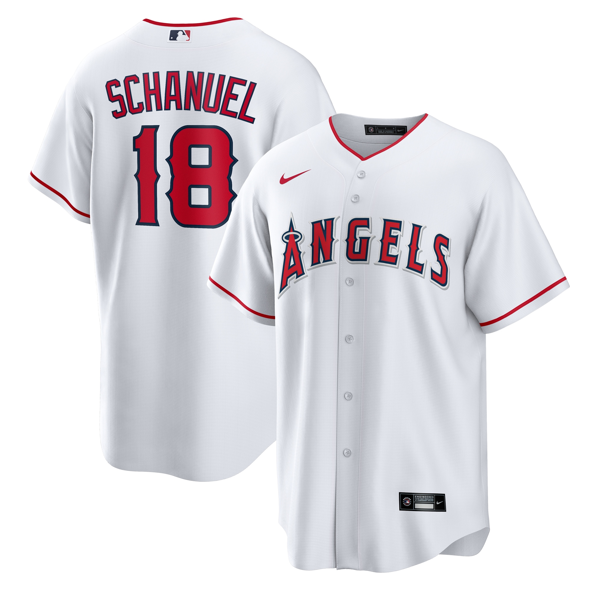 Nolan Schanuel Los Angeles Angels Home Replica Jersey White