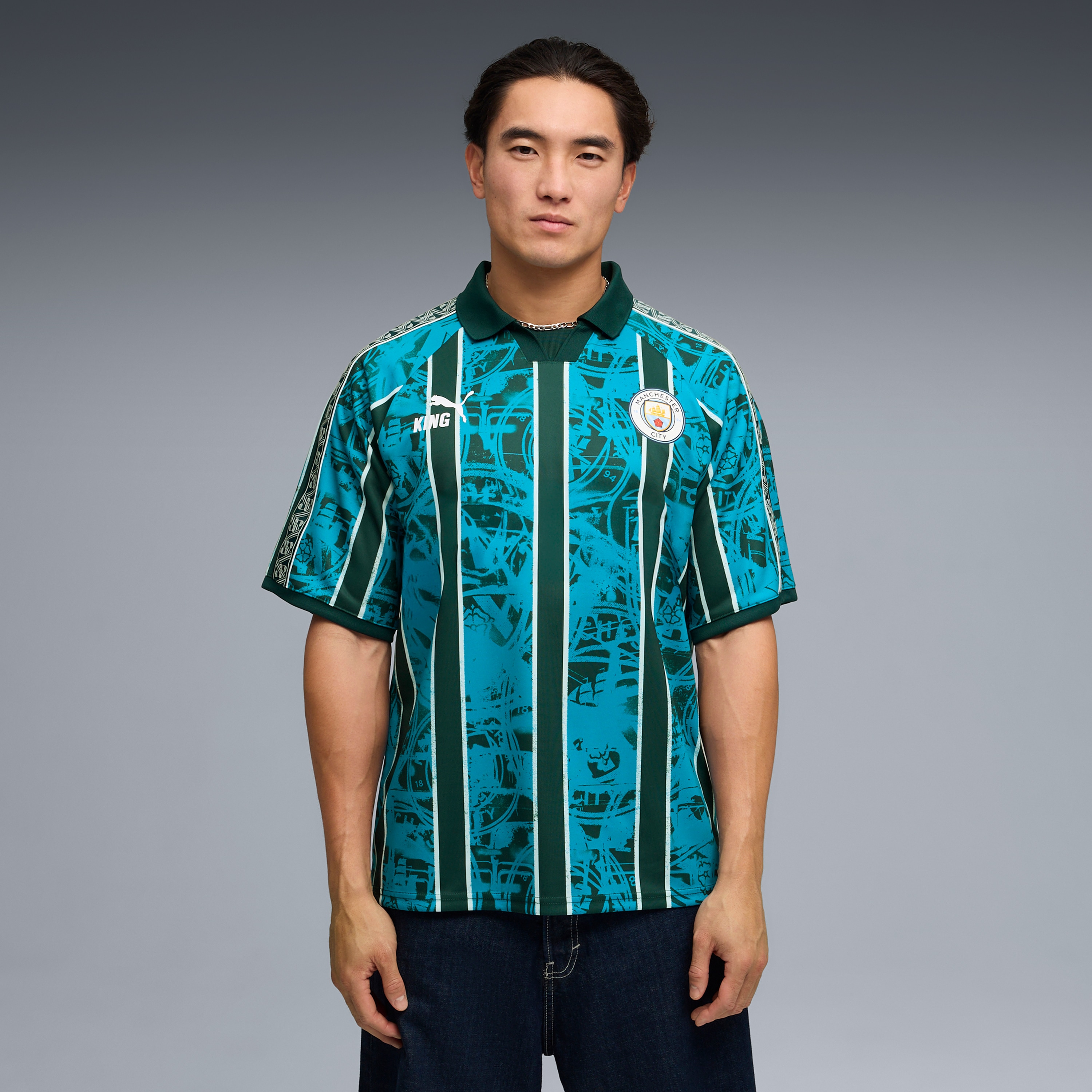 Manchester City King Retro Fashion Jersey Turquoise