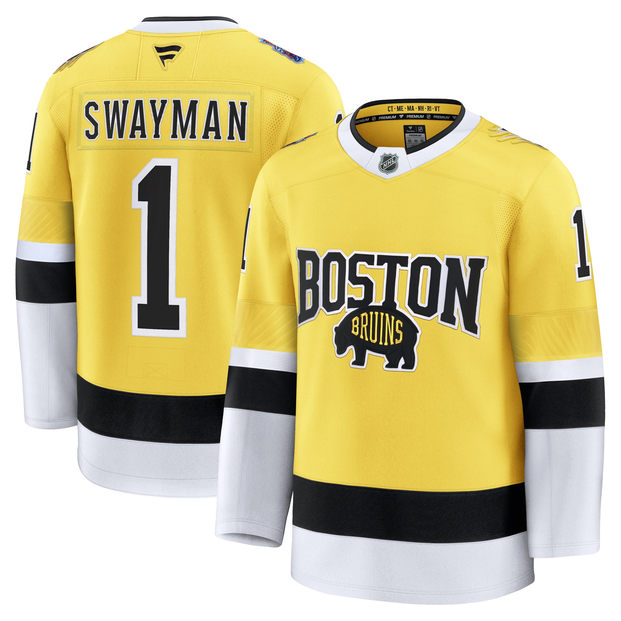 Jeremy Swayman Boston Bruins 2026 Nhl Stadium Series Premium Jersey Gold