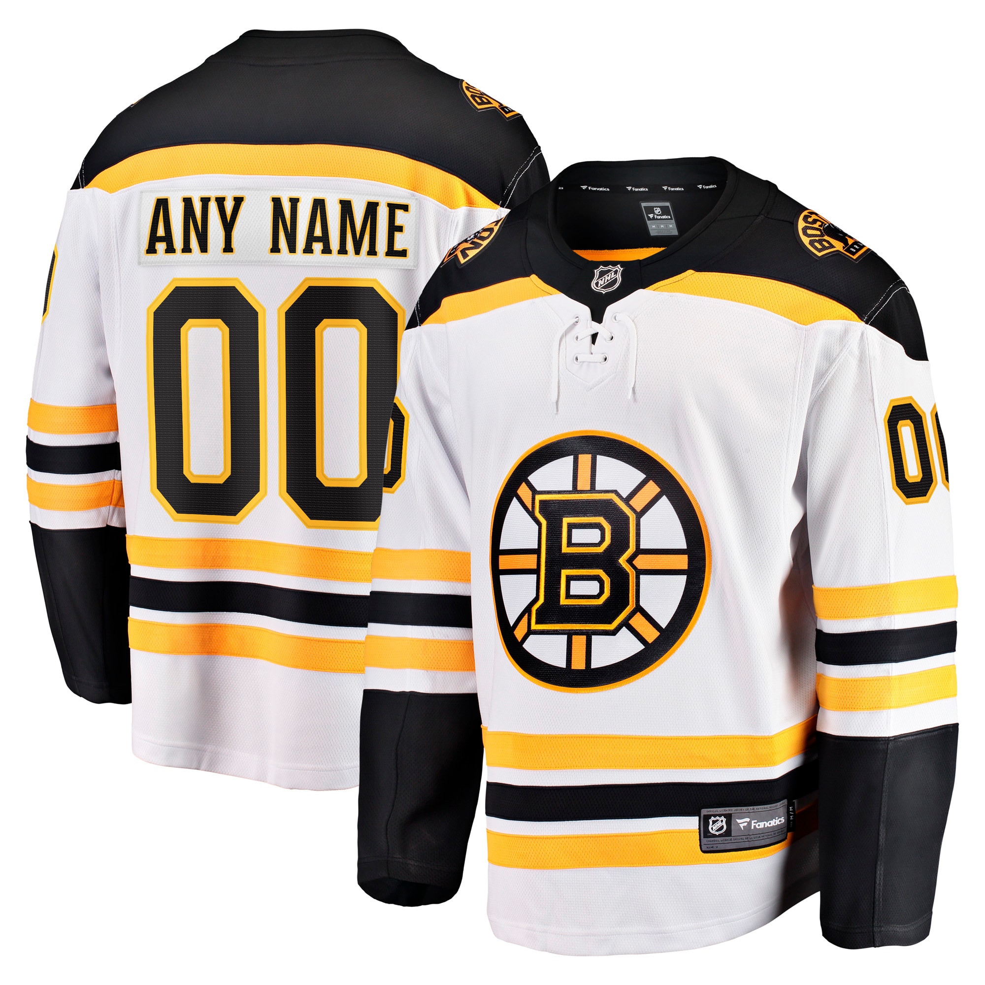 Boston Bruins Away Breakaway Custom Jersey White