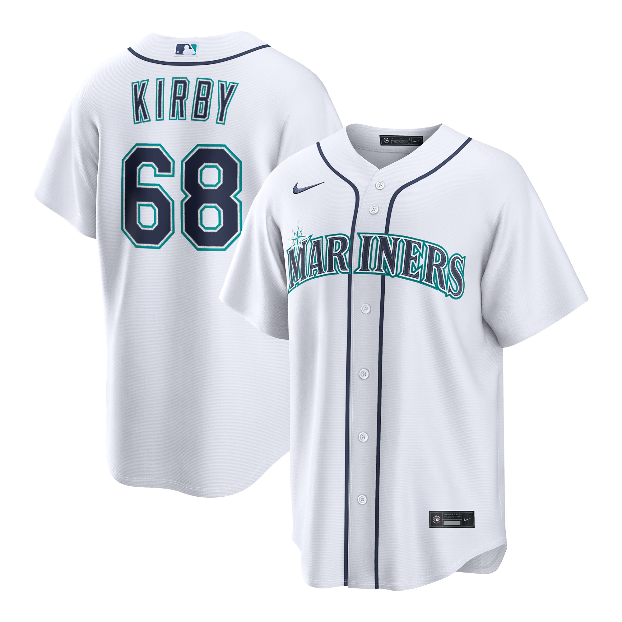 George Kirby Seattle Mariners Home Replica Jersey White